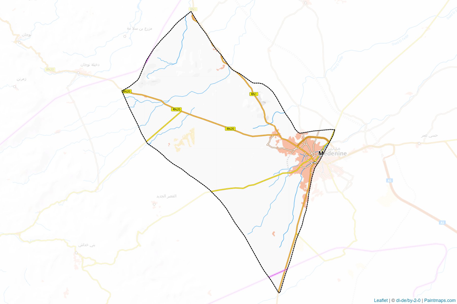 Muestras de recorte de mapas Medenine Sud (Médenine)-1