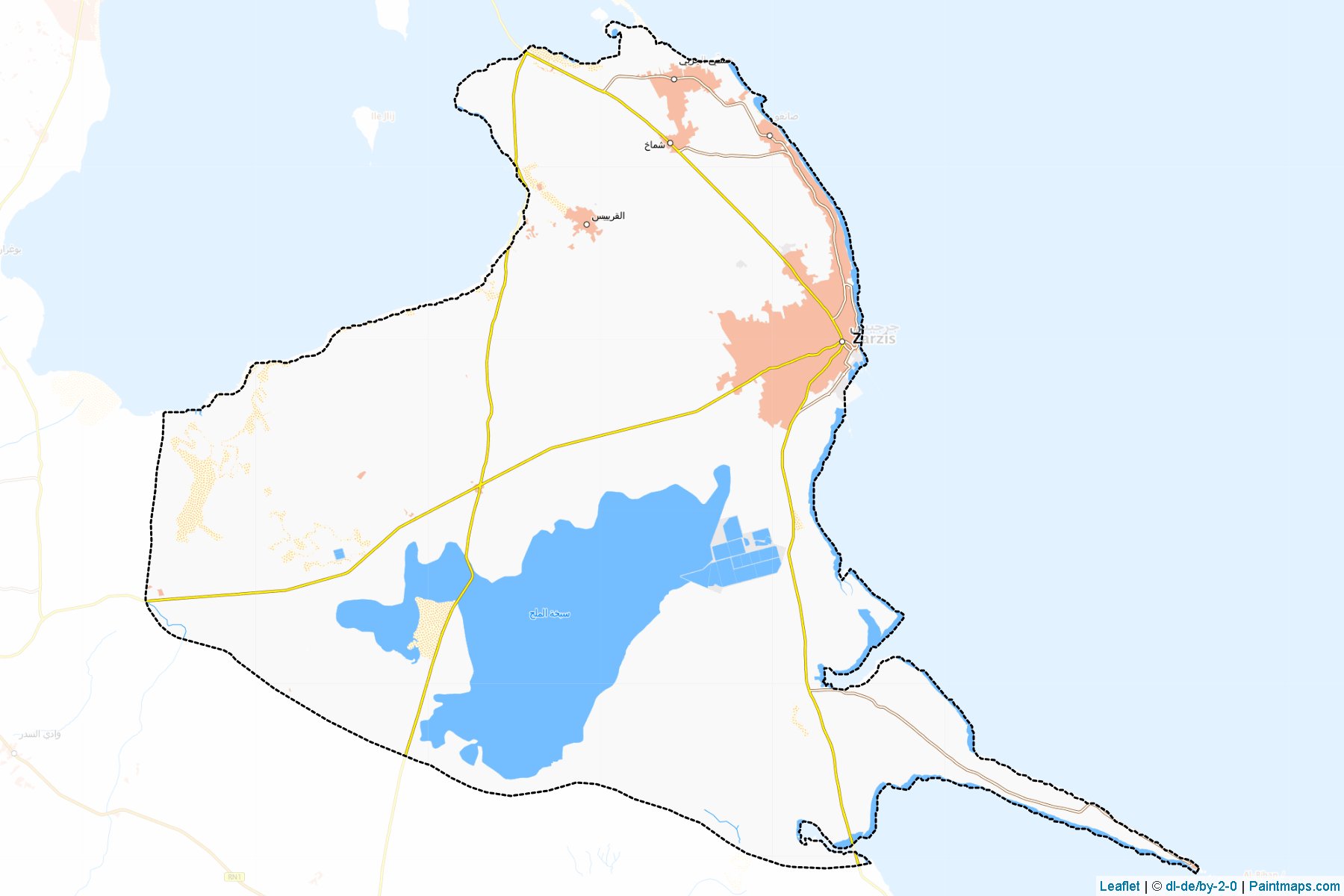 Muestras de recorte de mapas Zarzis (Médenine)-1