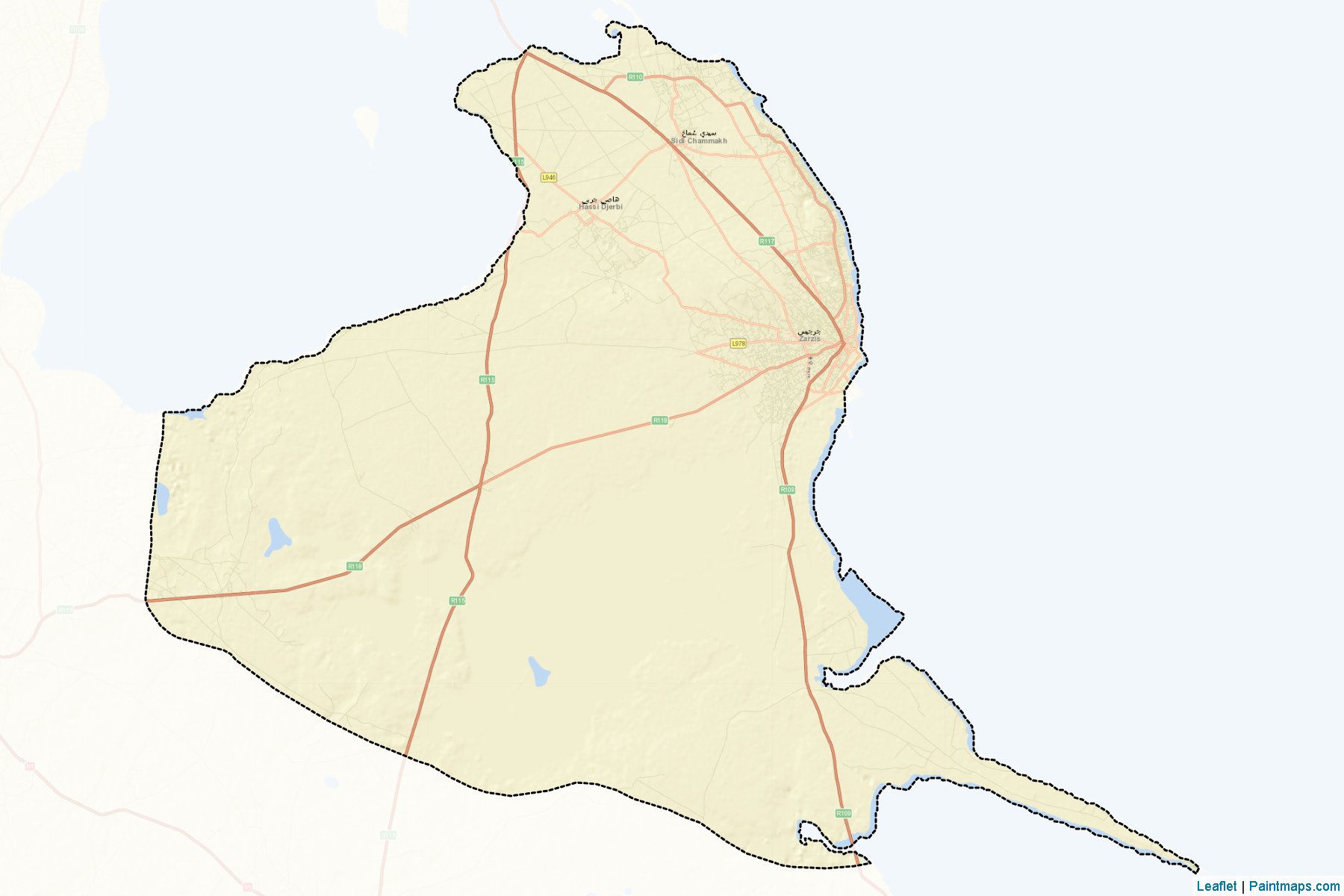 Muestras de recorte de mapas Zarzis (Médenine)-2