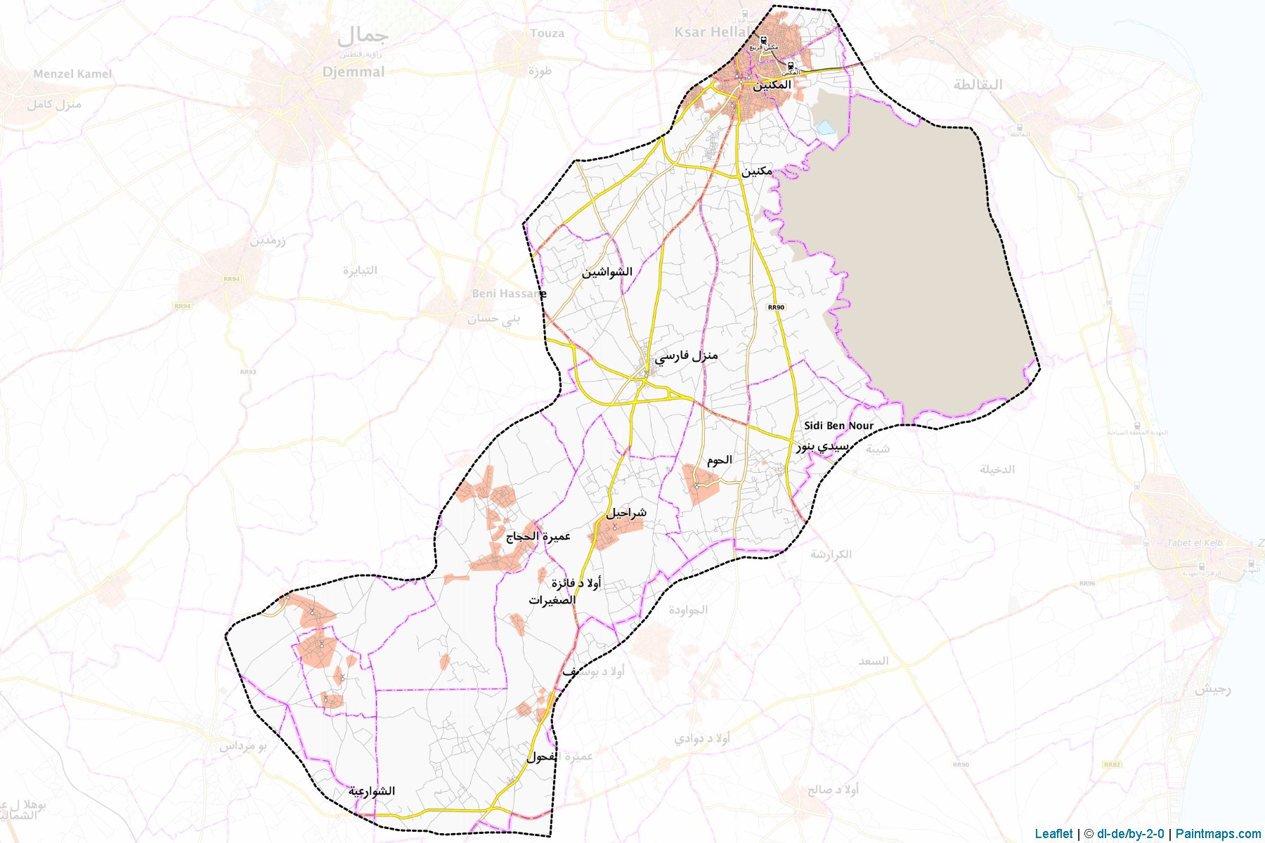 Muestras de recorte de mapas Moknine (Monastir)-1