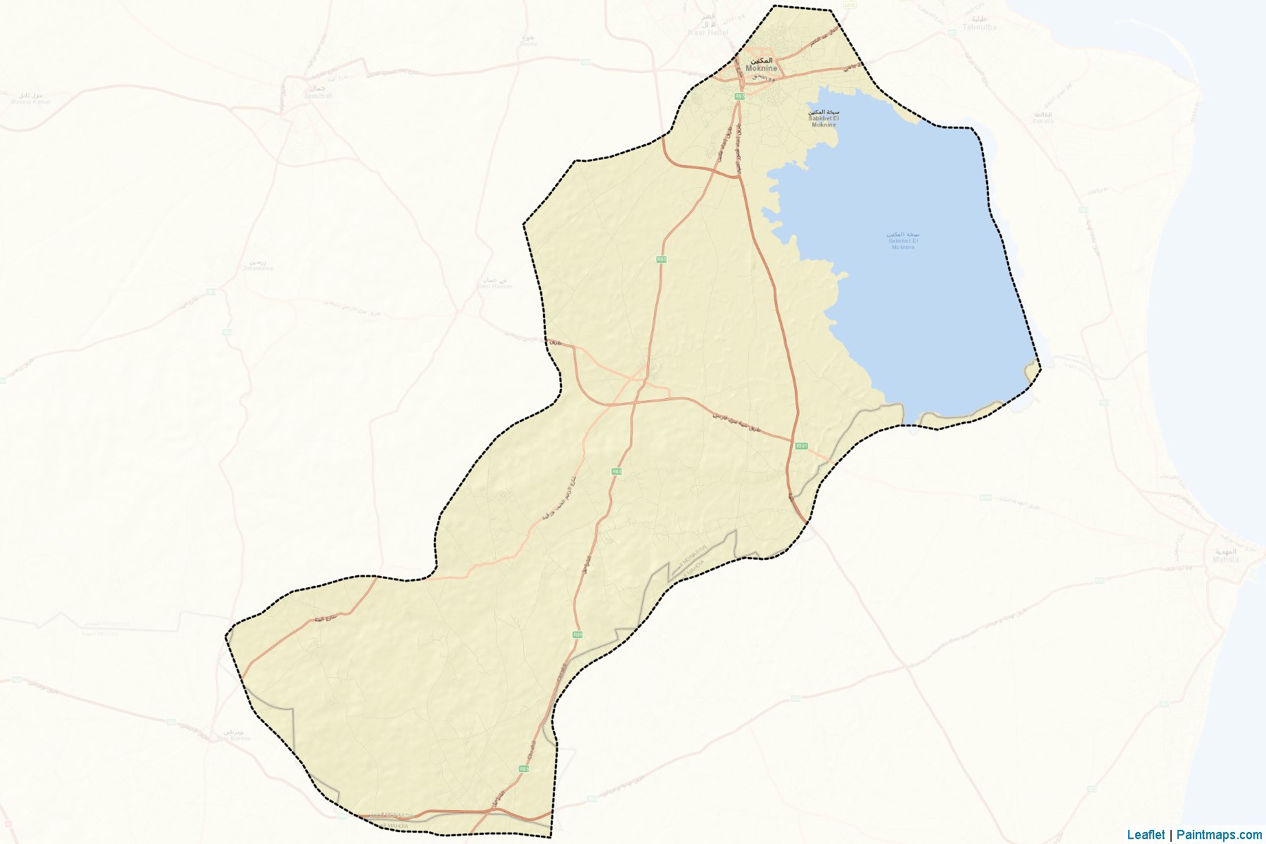 Muestras de recorte de mapas Moknine (Monastir)-2