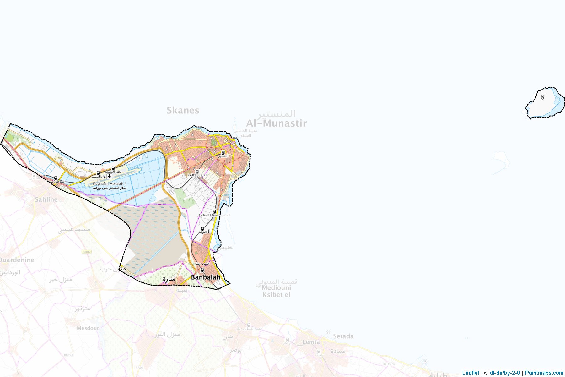 Monastir (Monastir) Map Cropping Samples-1