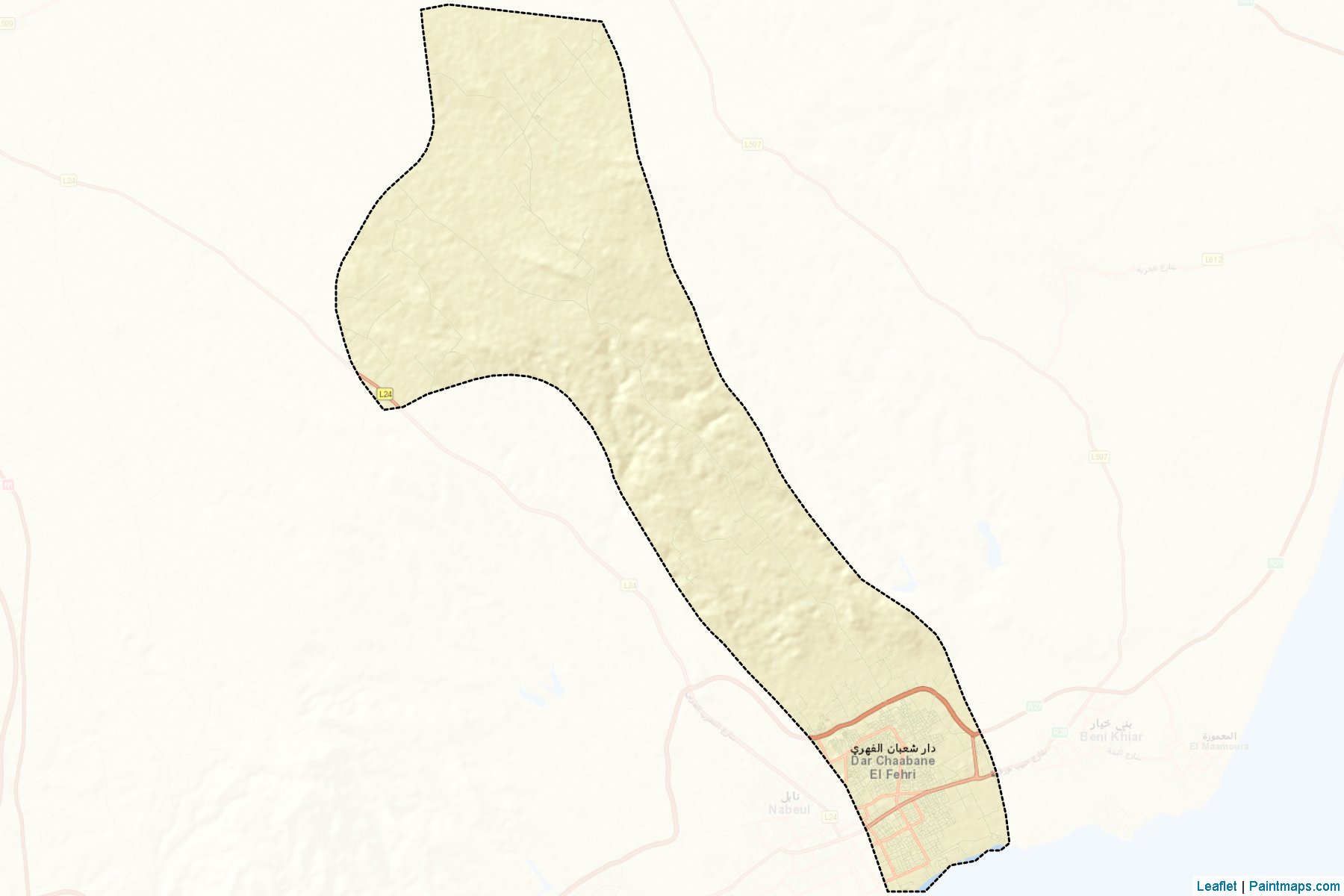 Muestras de recorte de mapas Dar Chàaban Elfehri (Nabeul)-2