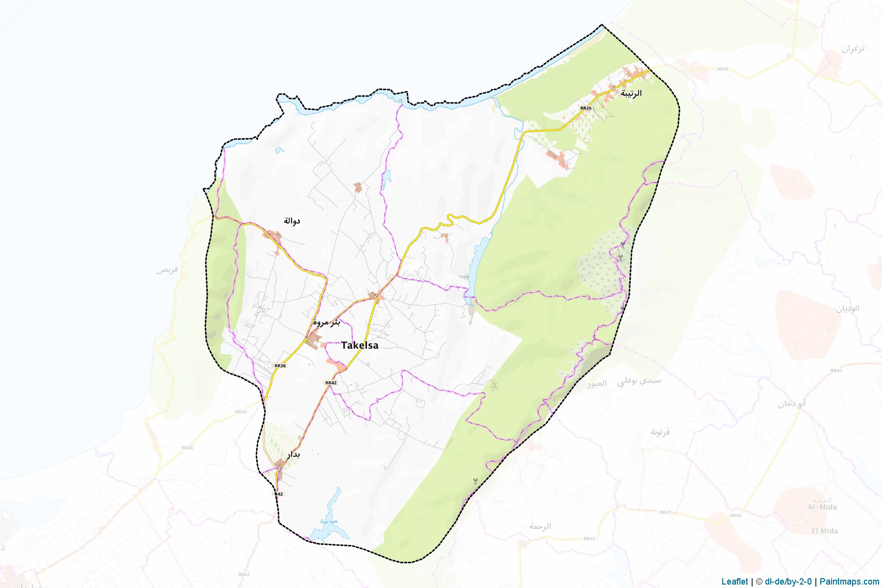 Muestras de recorte de mapas Takelsa (Nabeul)-1