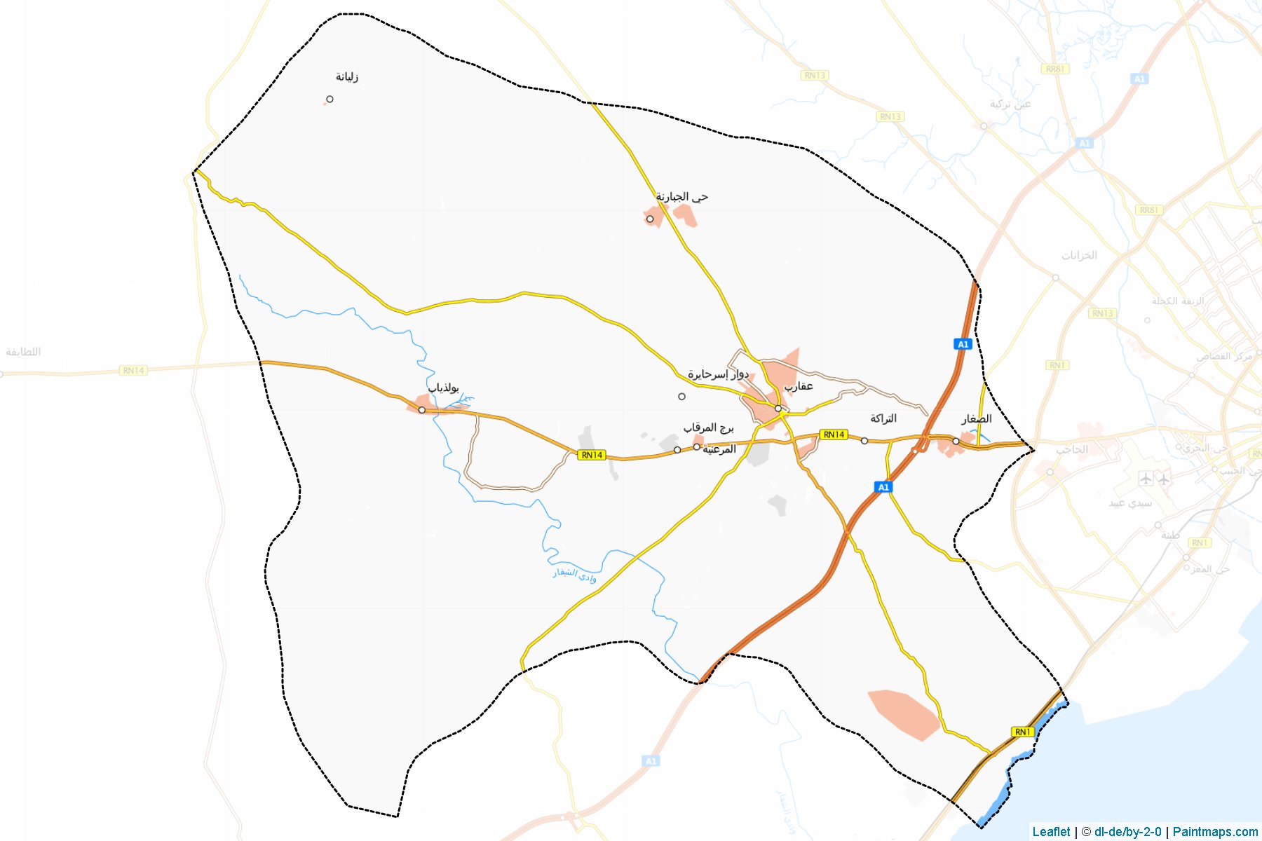 Muestras de recorte de mapas Agareb (Sfax)-1