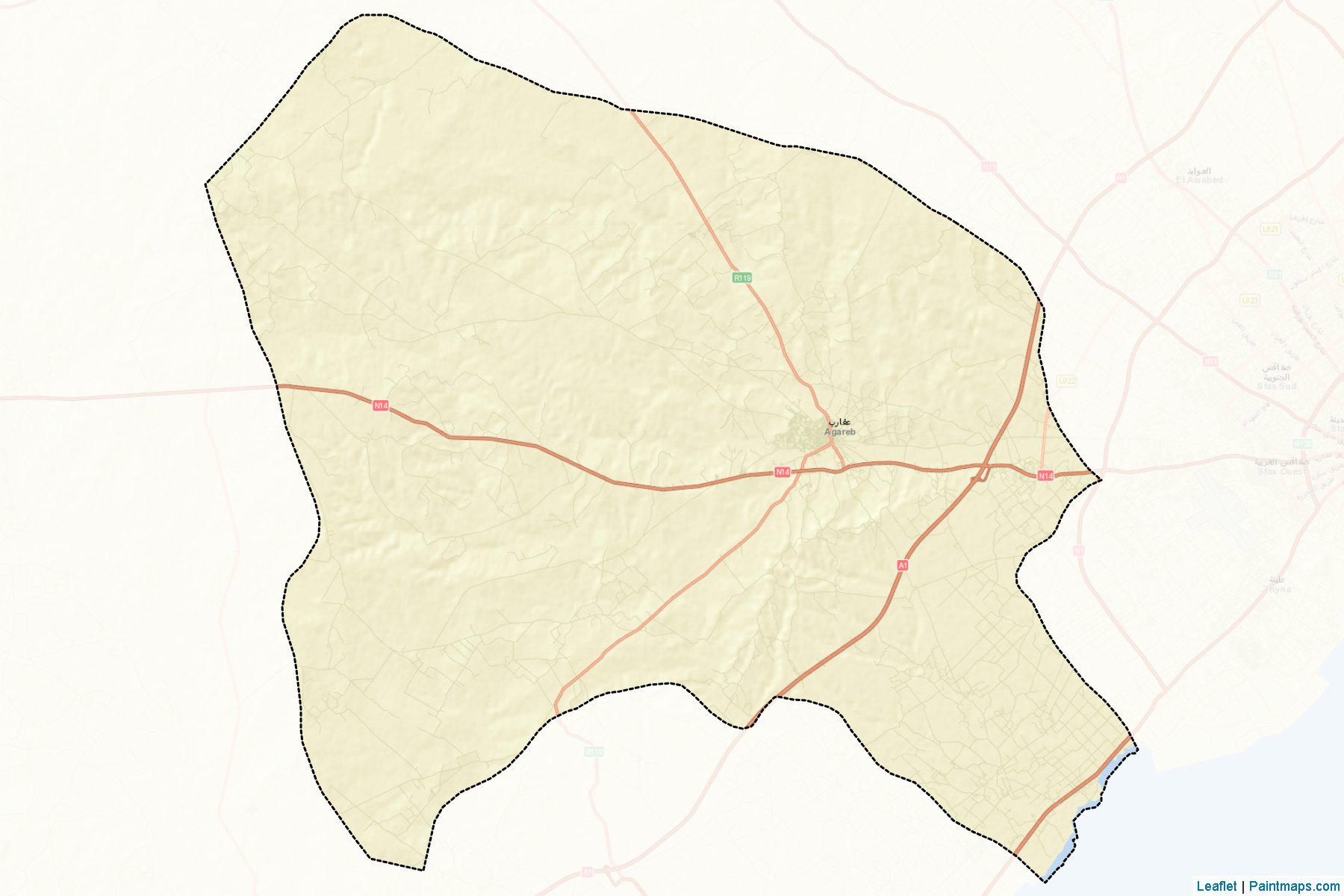 Muestras de recorte de mapas Agareb (Sfax)-2