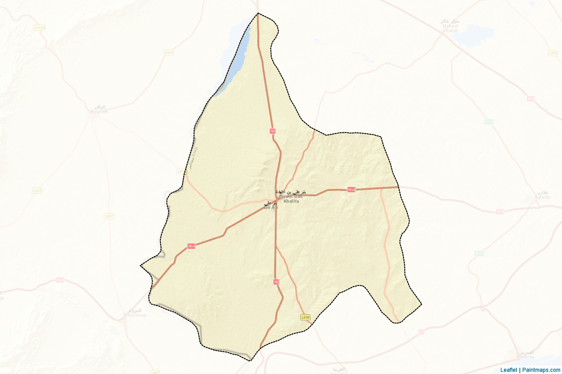 Muestras de recorte de mapas Bir Ali Ben Khàlifa (Sfax)-2