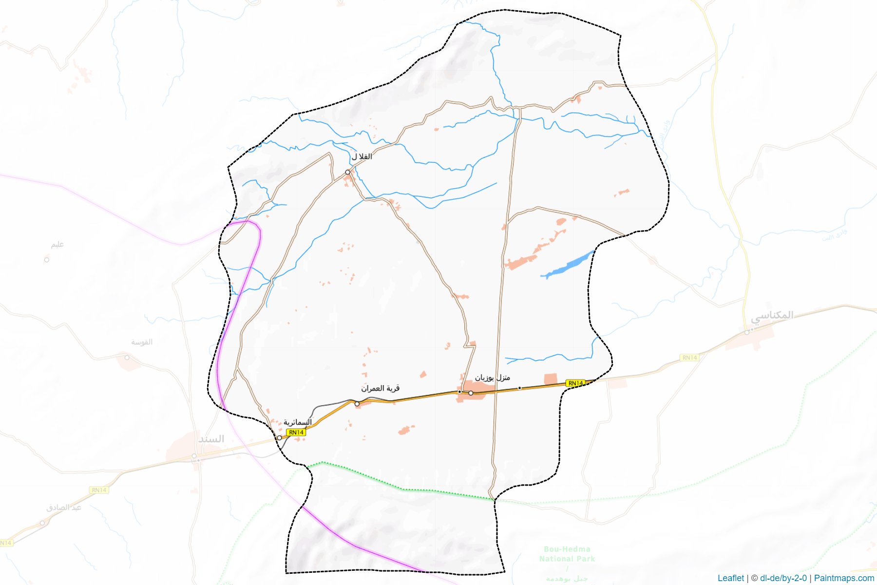 Muestras de recorte de mapas Menzil Bouzayanne (Sidi Bou Zid)-1