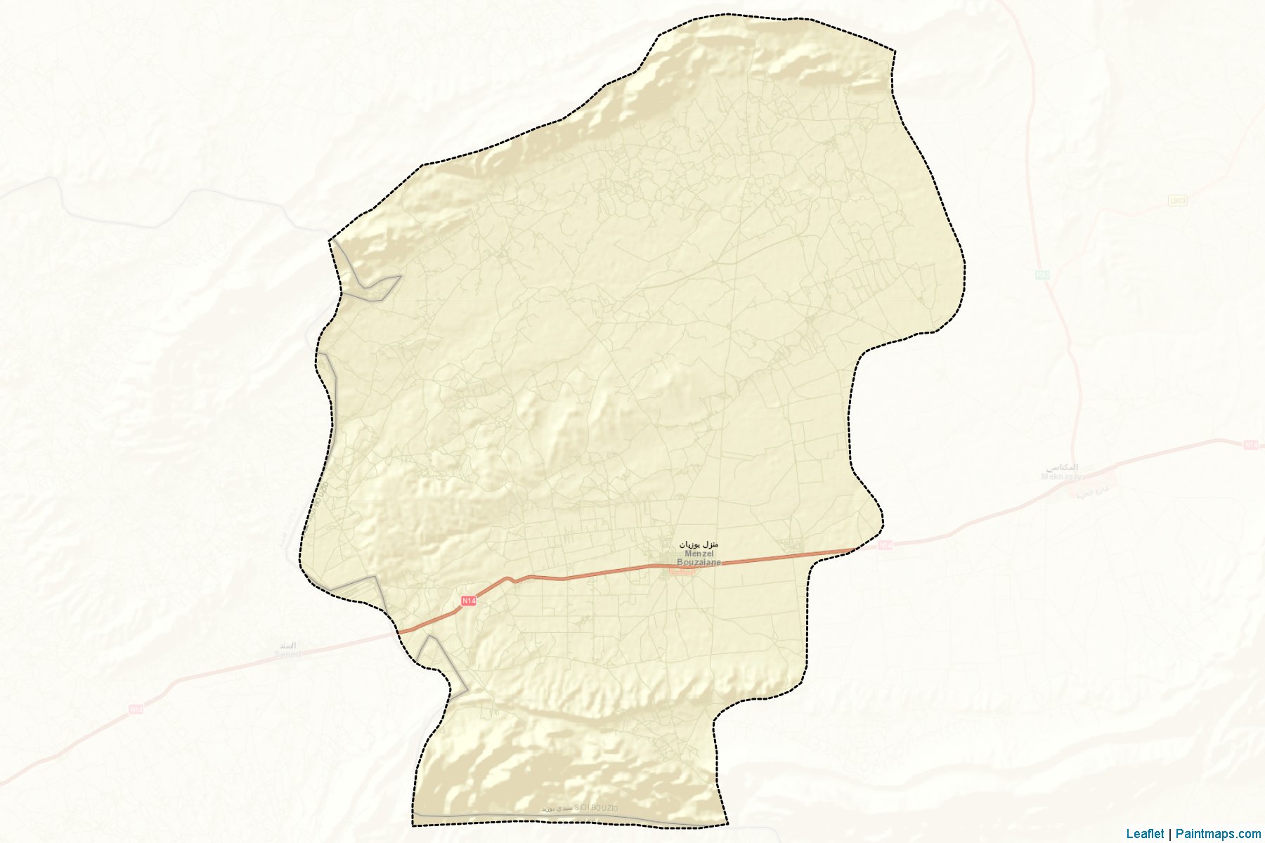 Muestras de recorte de mapas Menzil Bouzayanne (Sidi Bou Zid)-2