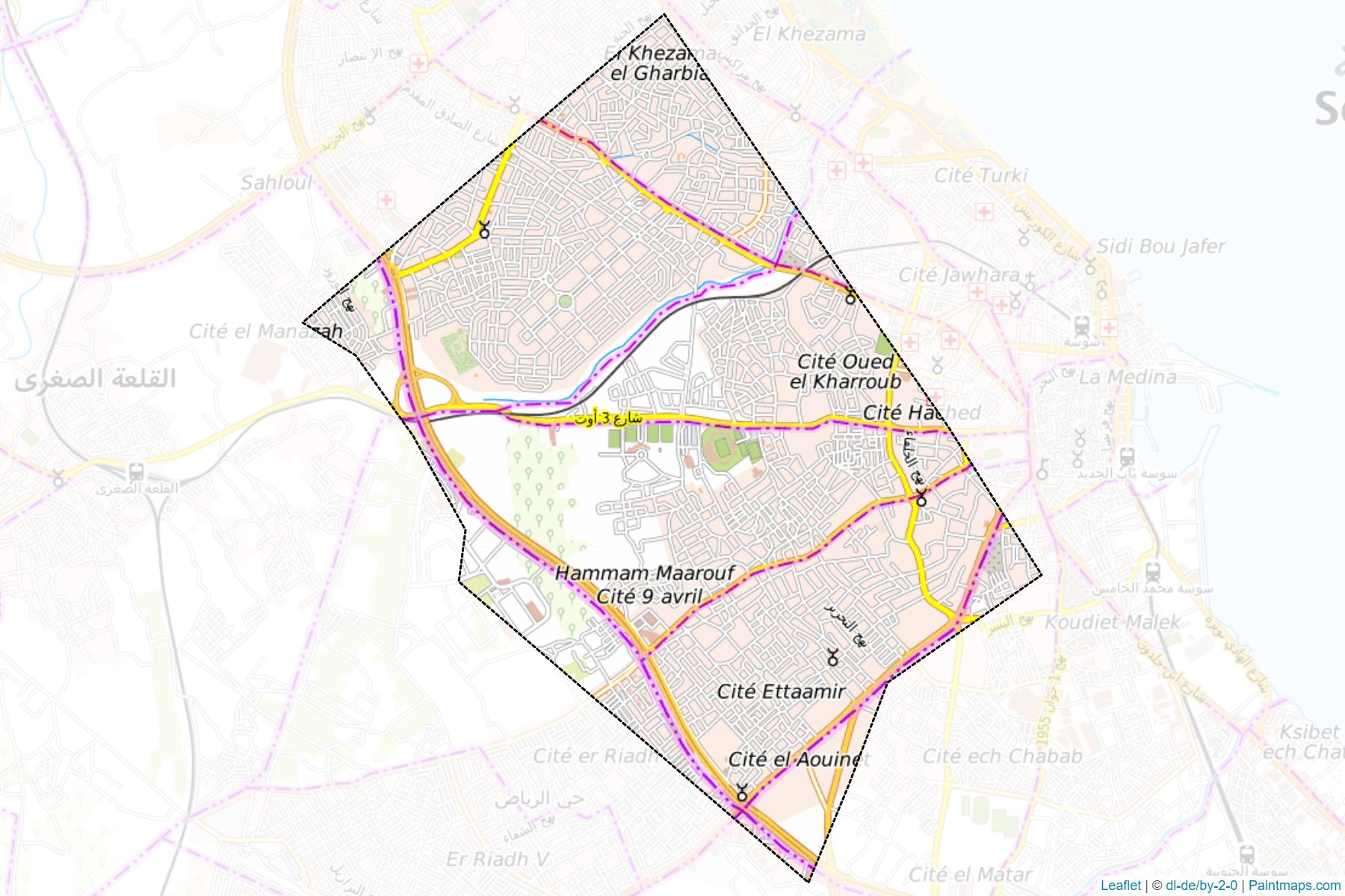 Sousse Jouhara (Susa ili) Haritası Örnekleri-1