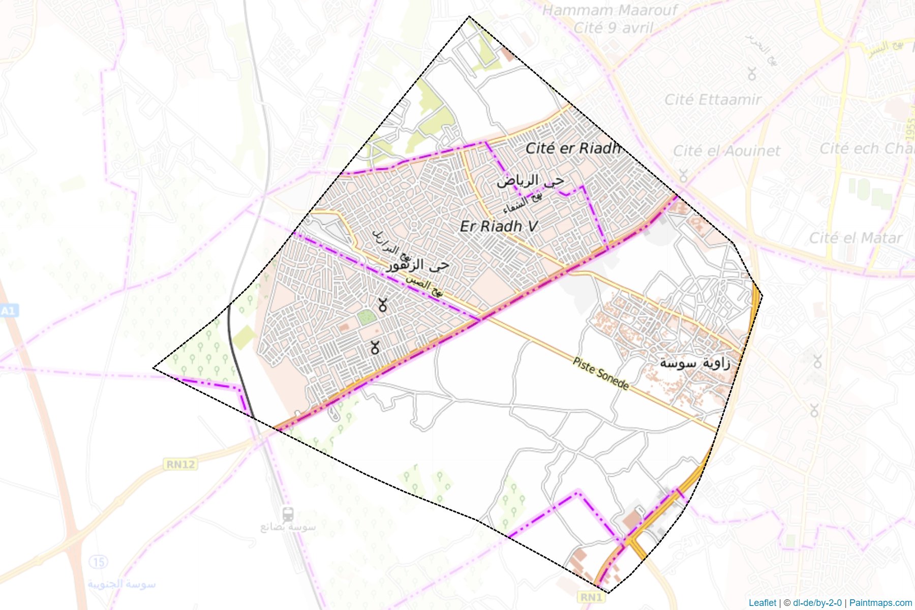 Muestras de recorte de mapas Sousse Riadh (Sousse)-1