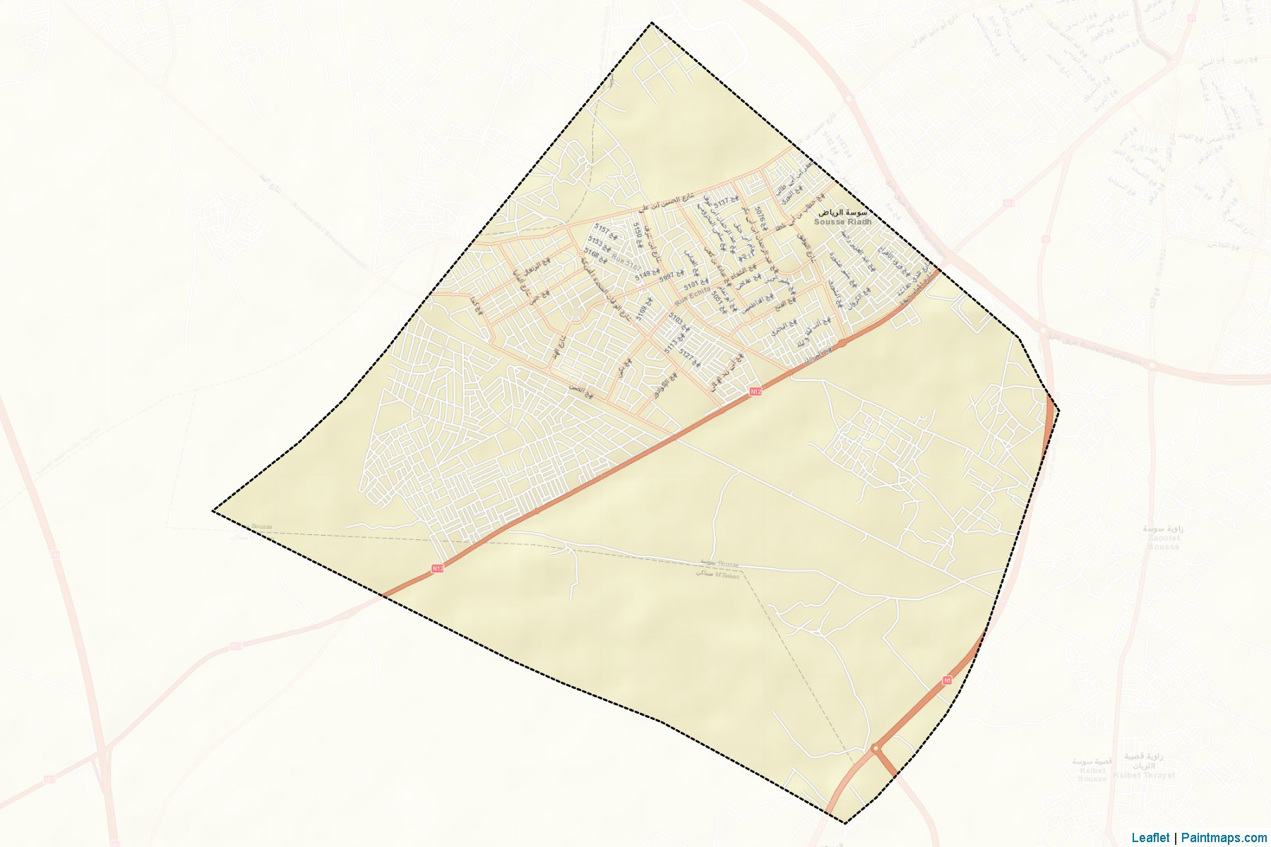 Muestras de recorte de mapas Sousse Riadh (Sousse)-2