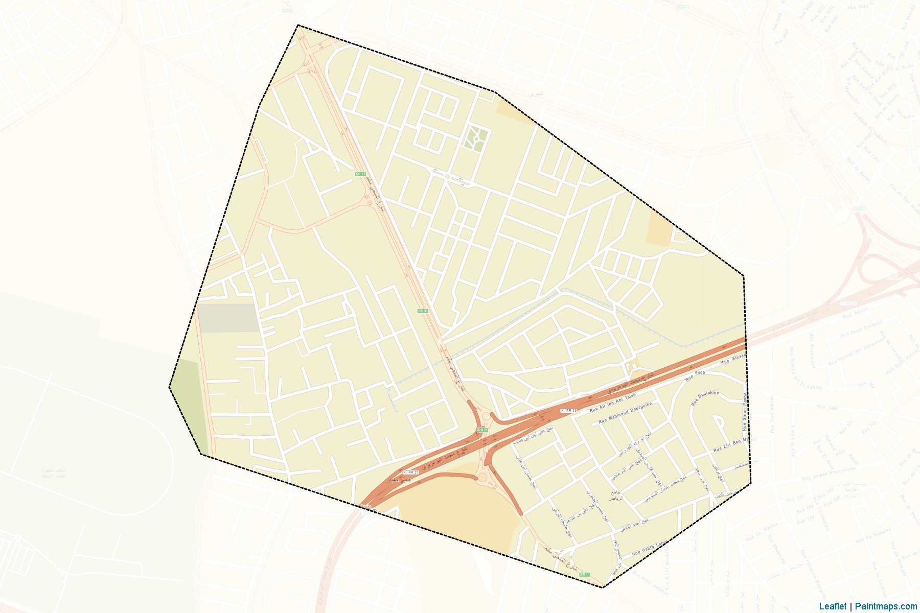 Muestras de recorte de mapas Ettahrir (Tunis)-2