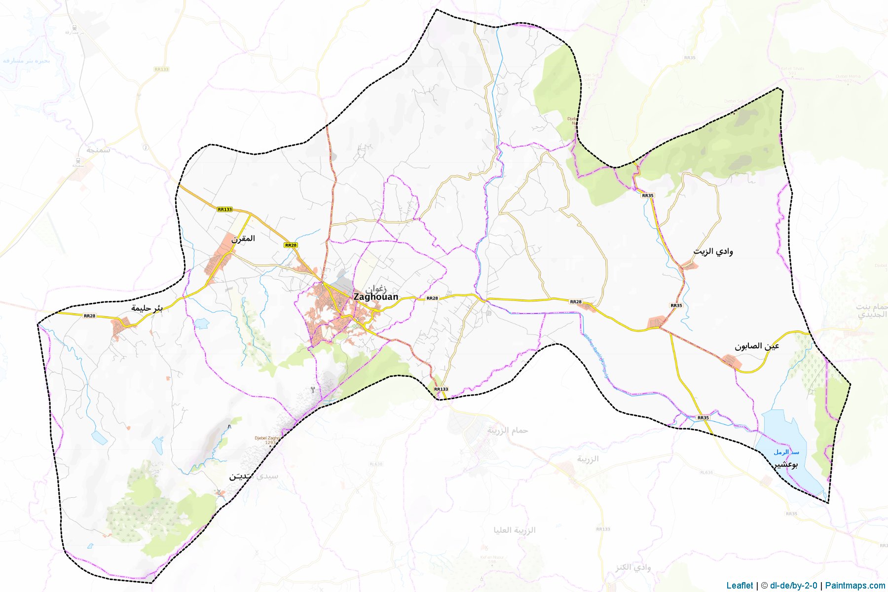 Zaghouan (Zaghouan) Map Cropping Samples-1