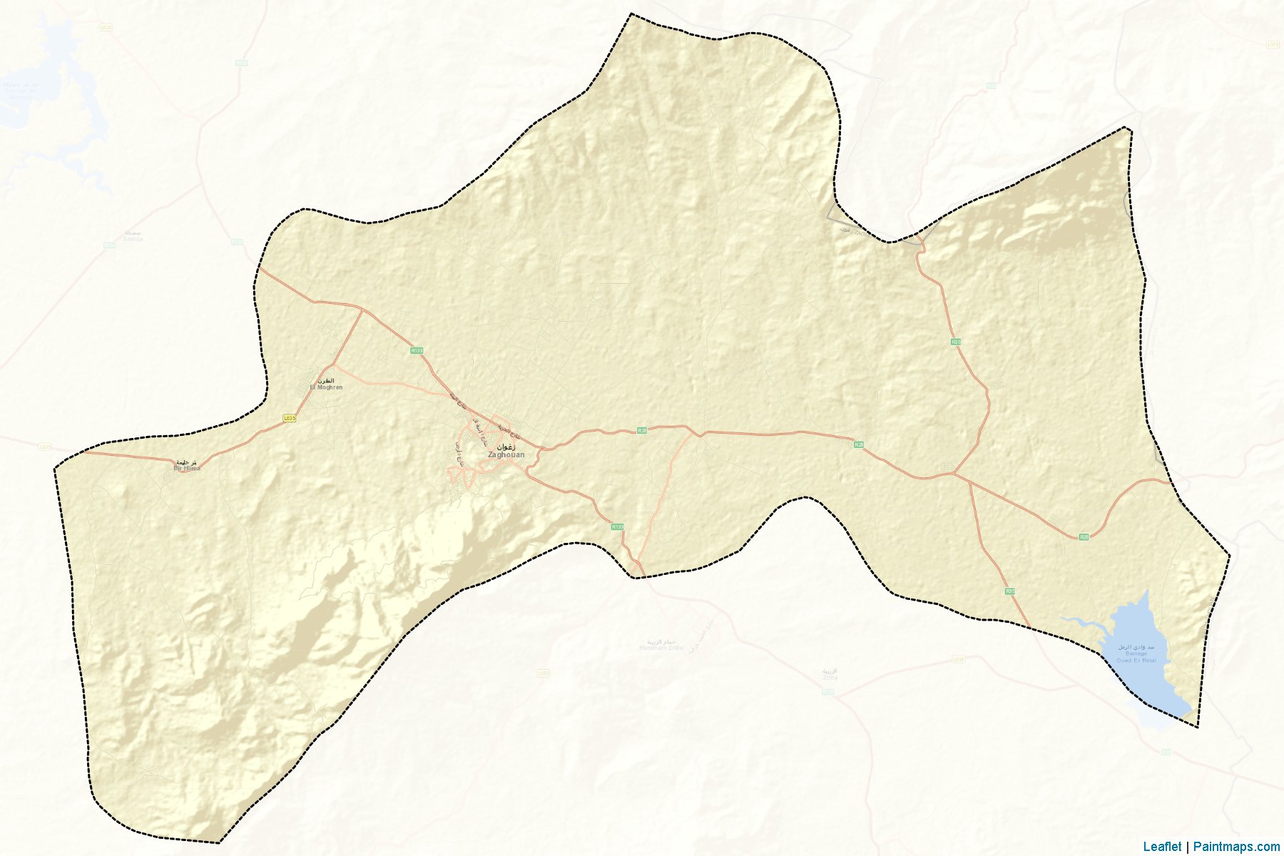 Zaghouan (Zaghouan) Map Cropping Samples-2