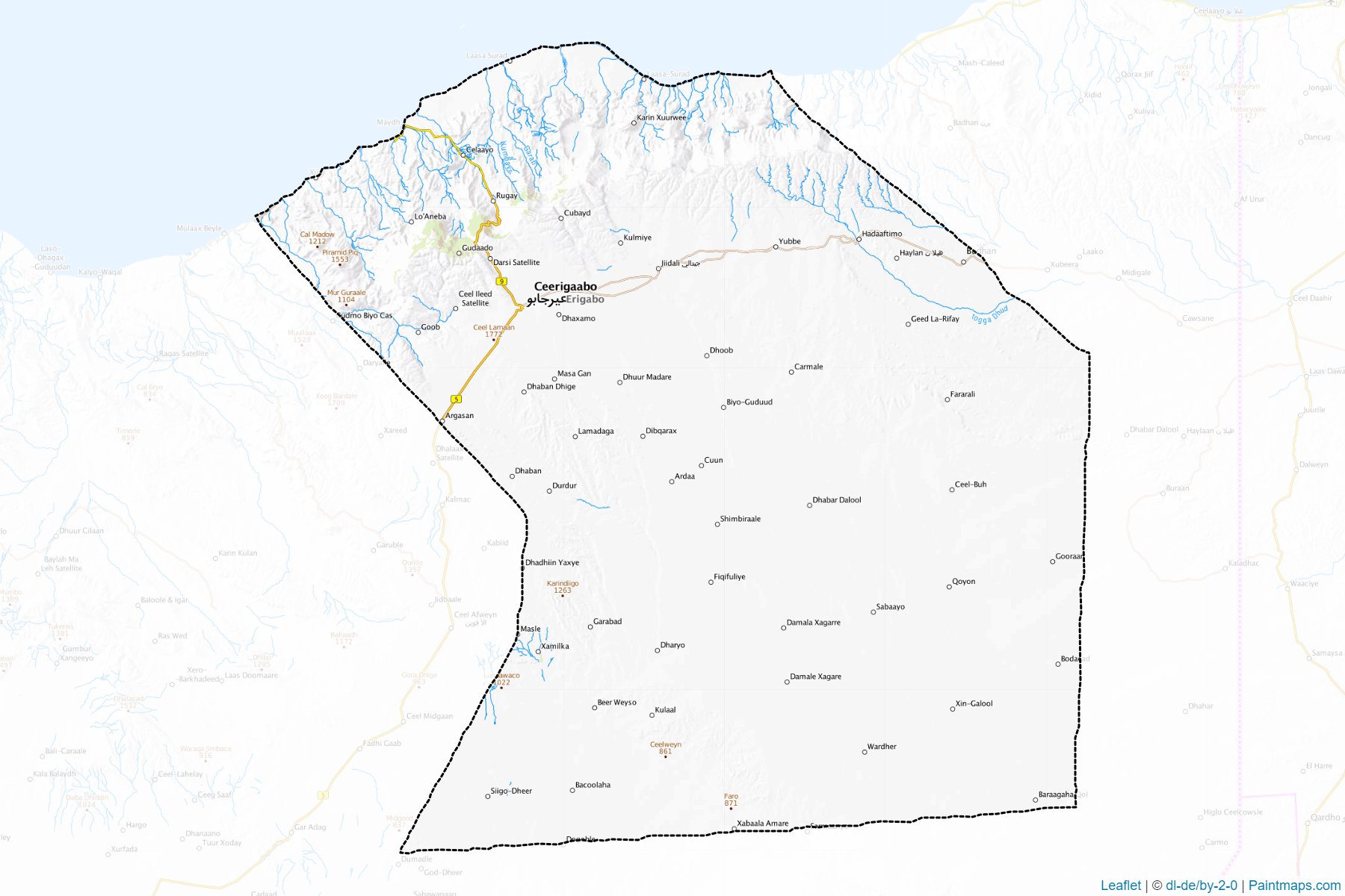 Muestras de recorte de mapas Ceerigaabo (Sanaag)-1