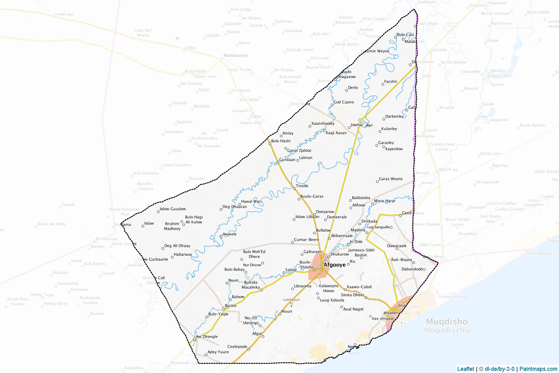 Muestras de recorte de mapas Afgooye (Shabeellaha Hoose)-1