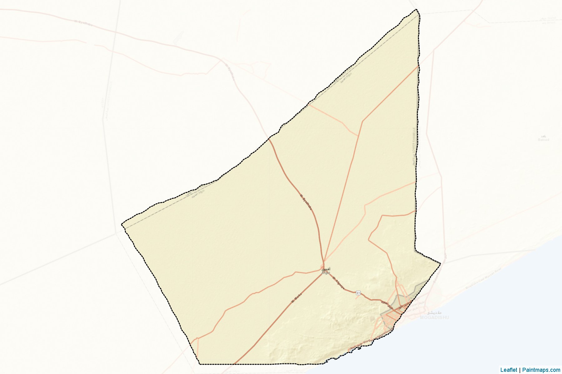 Muestras de recorte de mapas Afgooye (Shabeellaha Hoose)-2