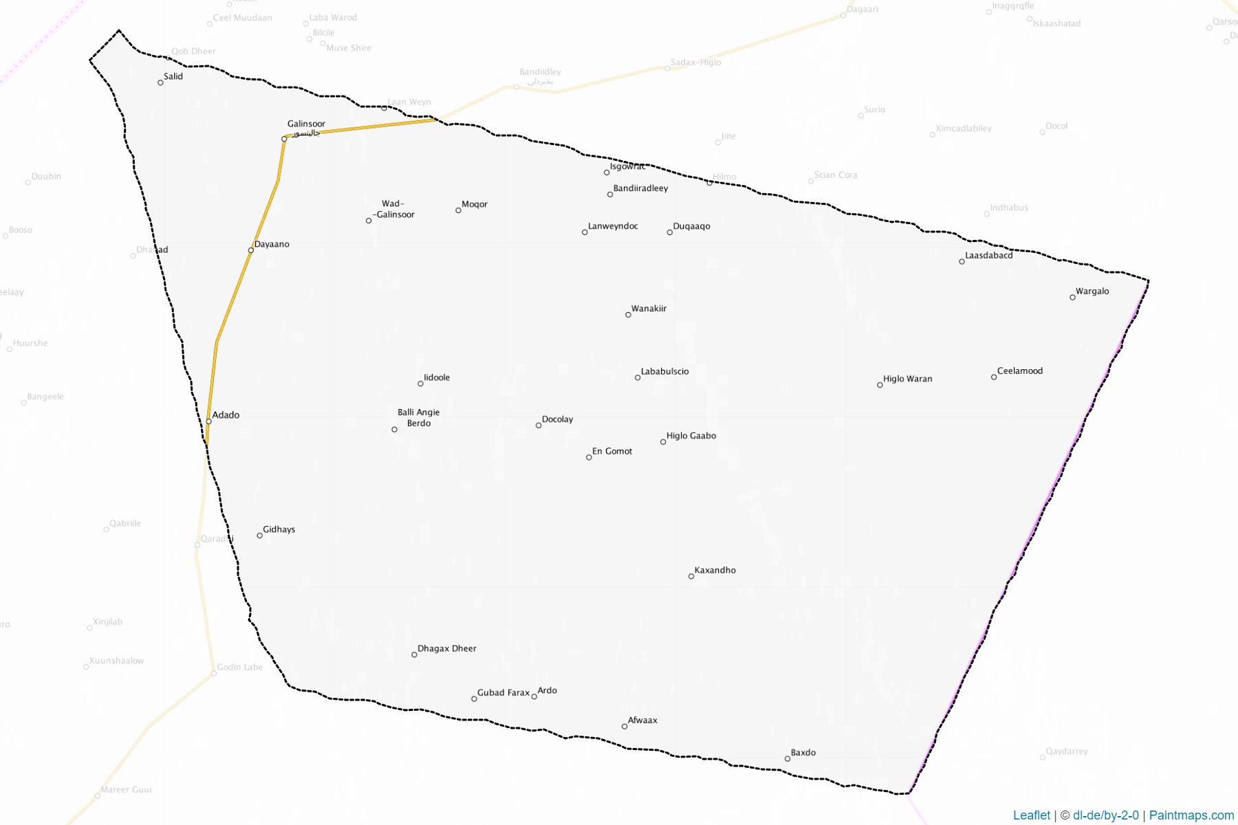 Muestras de recorte de mapas Cadaado (Galguduud)-1