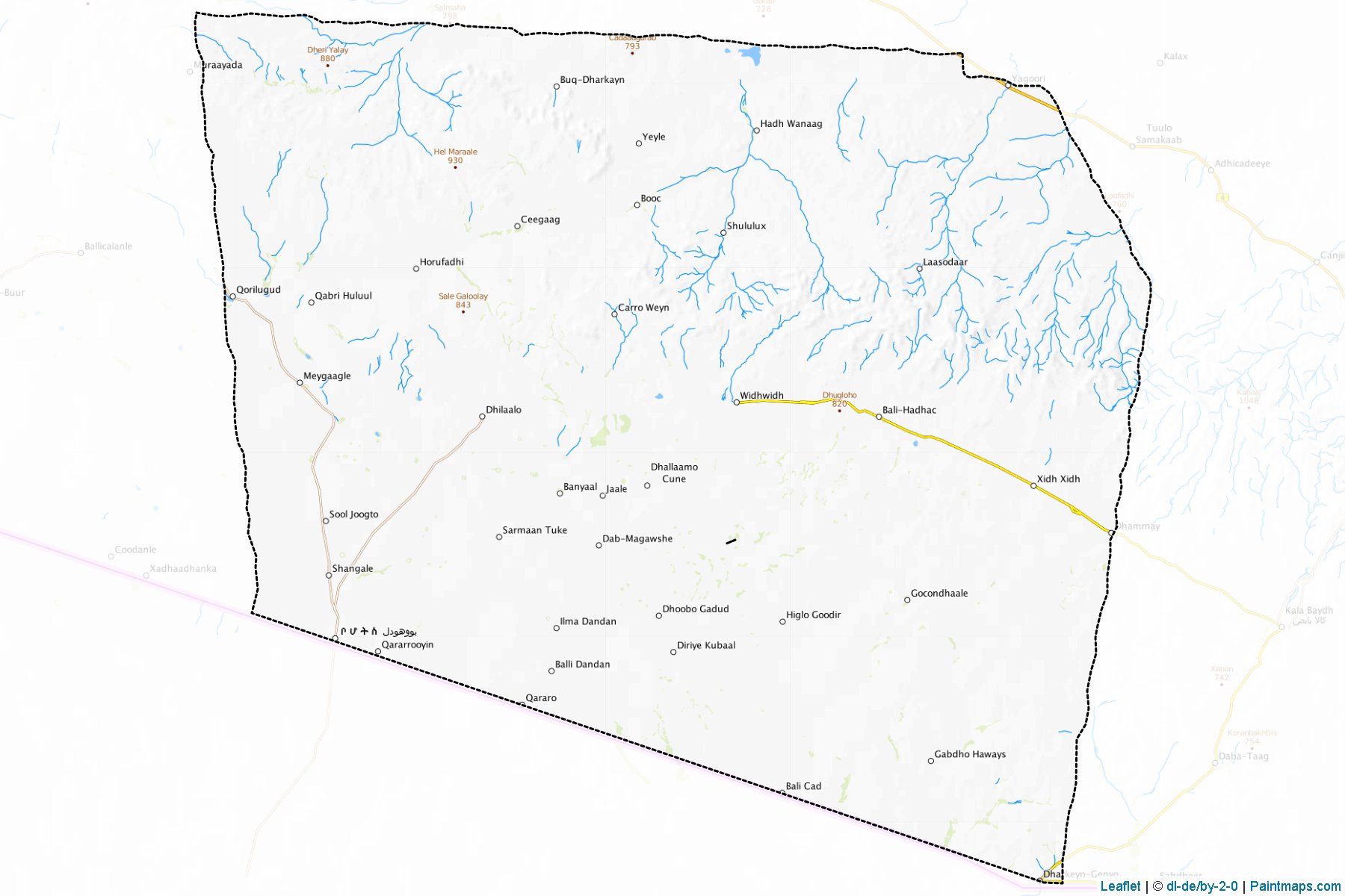 Muestras de recorte de mapas Buuhoodle (Togdheer)-1