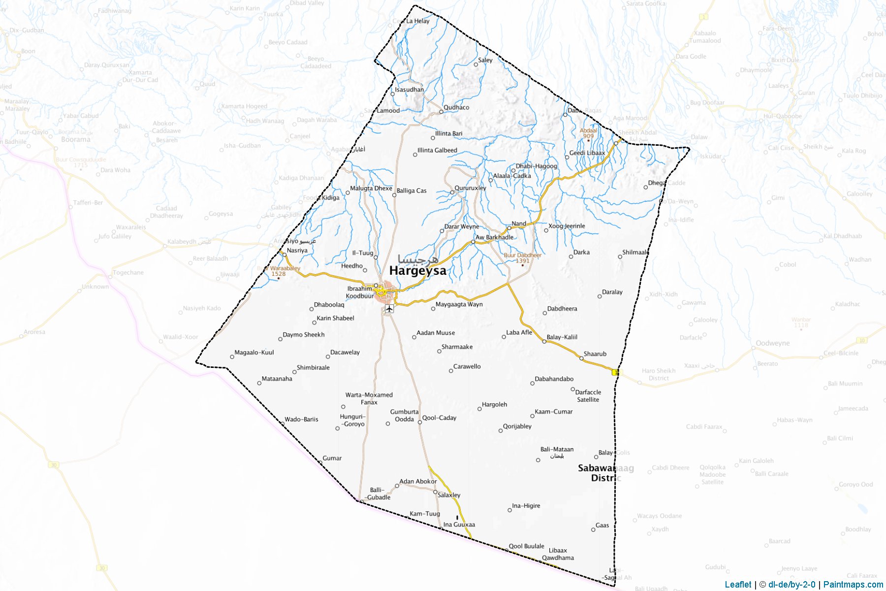 Muestras de recorte de mapas Hargeysa (Woqooyi Galbeed)-1