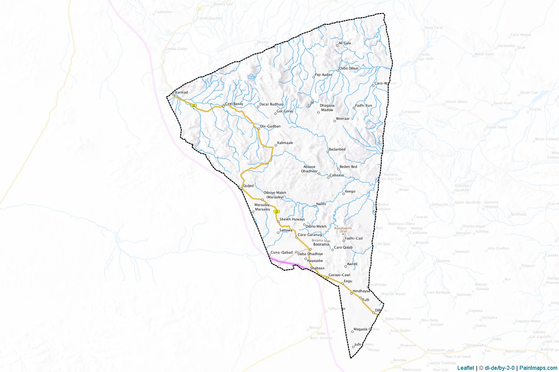 Muestras de recorte de mapas Borama (Awdal)-1