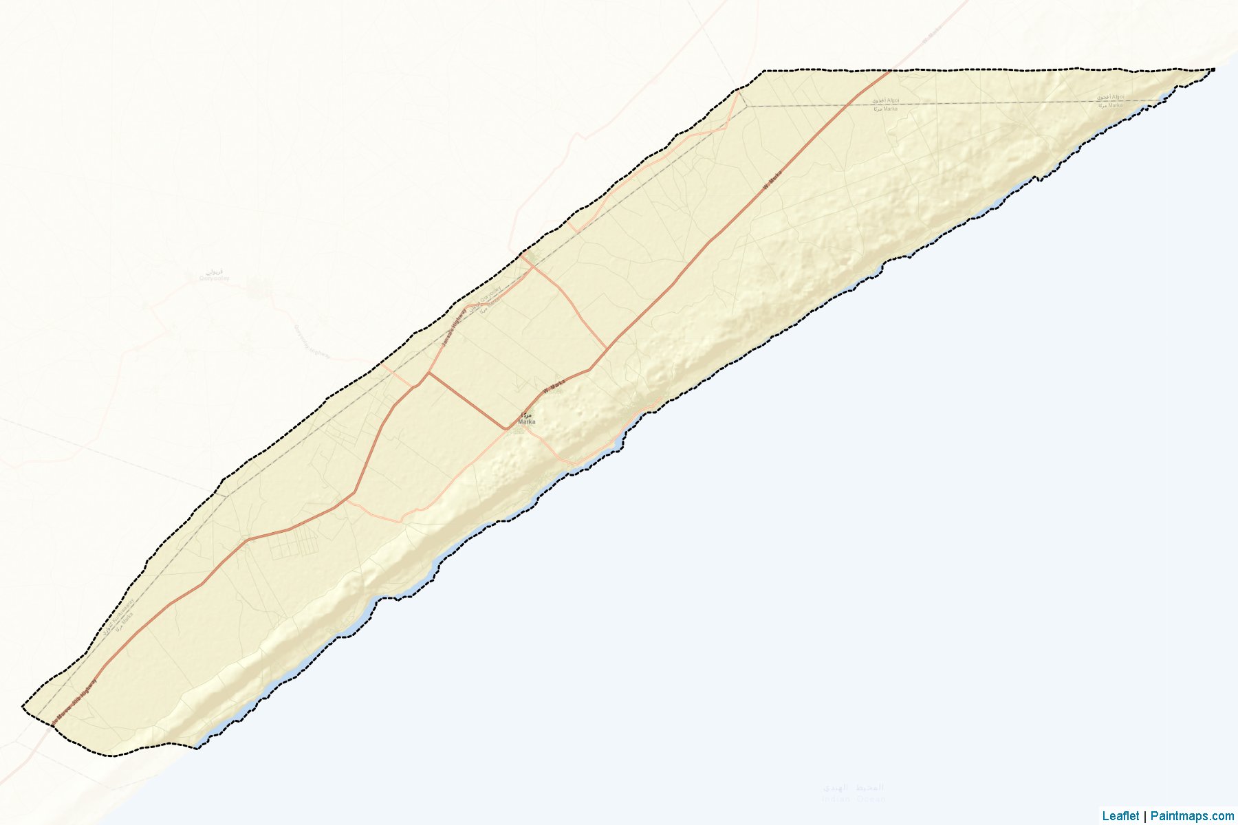 Muestras de recorte de mapas Marka (Shabeellaha Hoose)-2