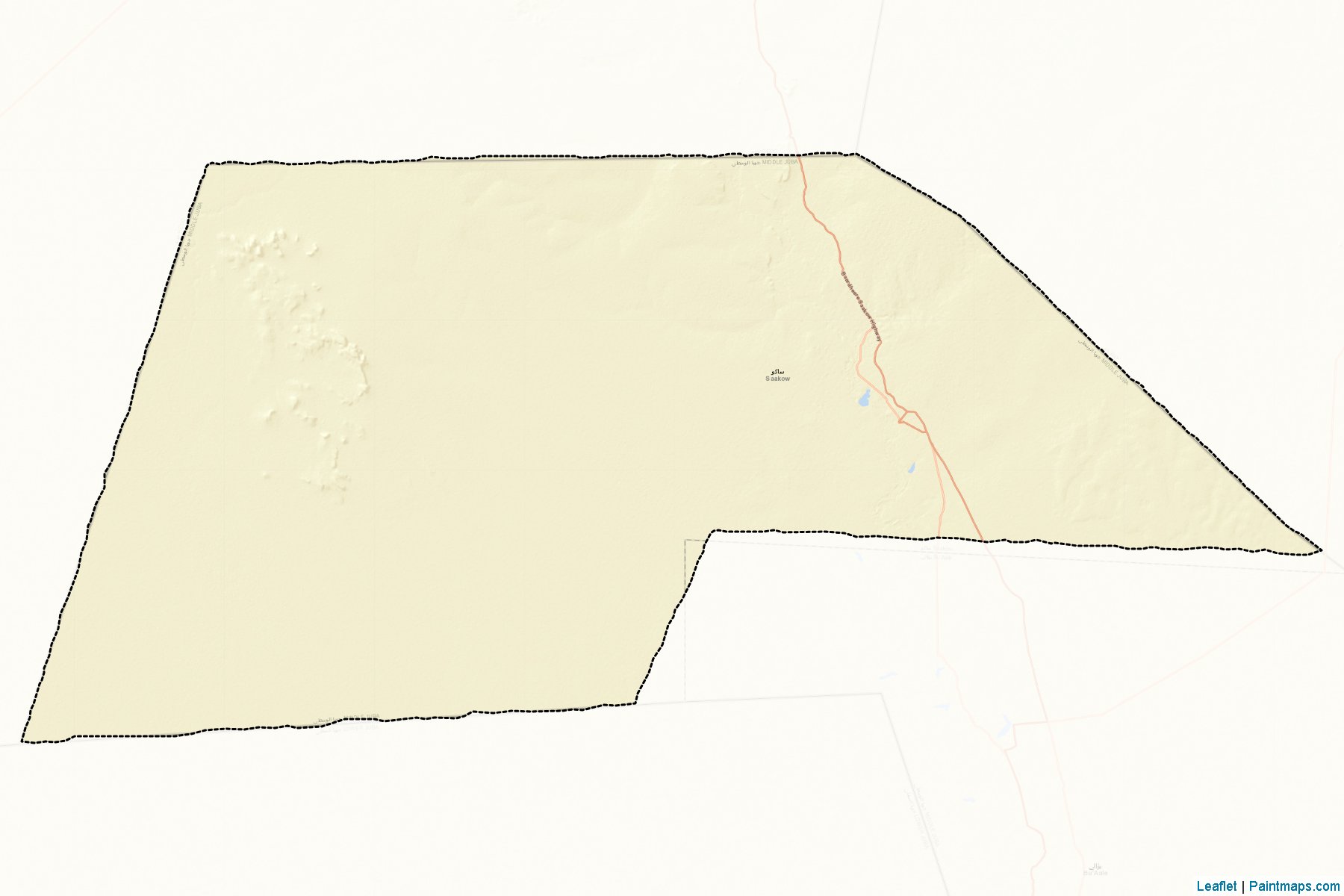 Muestras de recorte de mapas Saakow (Juba Dhexe)-2