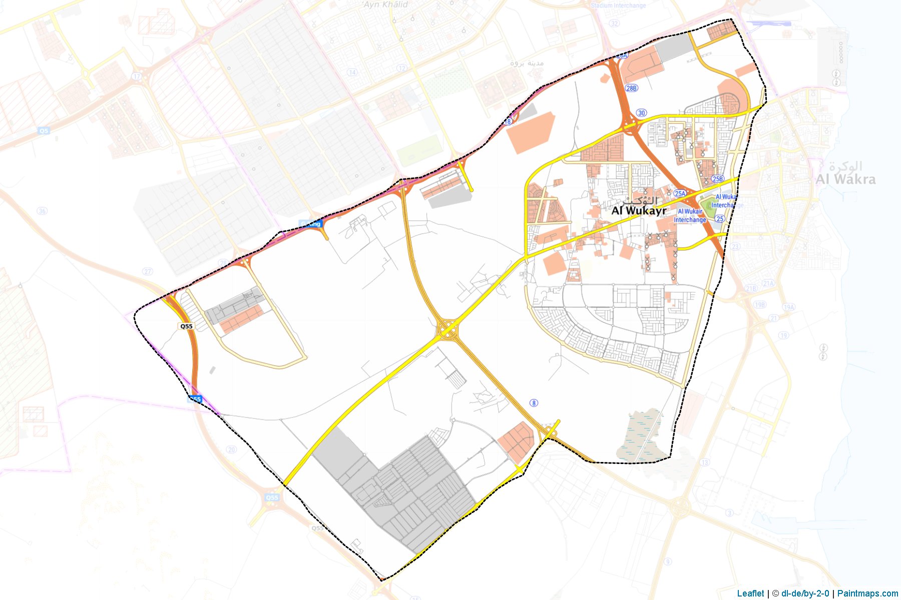 Al Thumama / Al Wukair / Al Mashaf (Al Wakra) Map Cropping Samples-1