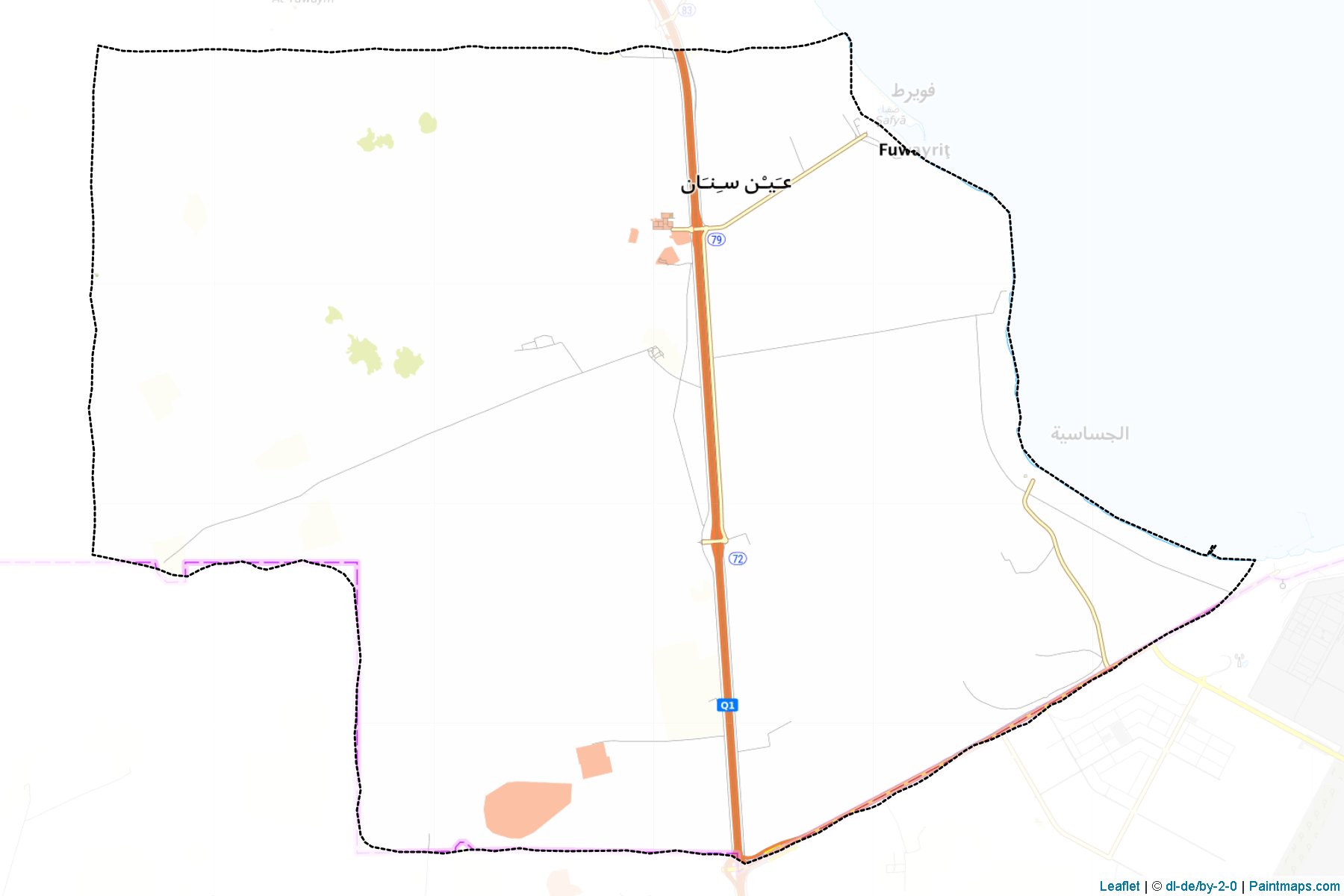 Muestras de recorte de mapas Fuwairit/Ain Sinan/Madinat Al Kaaban (Madinat ach Shamal)-1