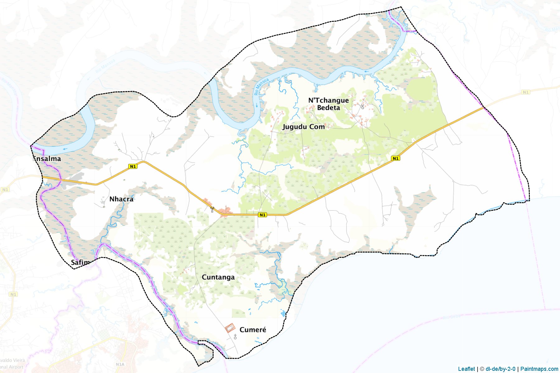 Muestras de recorte de mapas Nhacra (Oio)-1