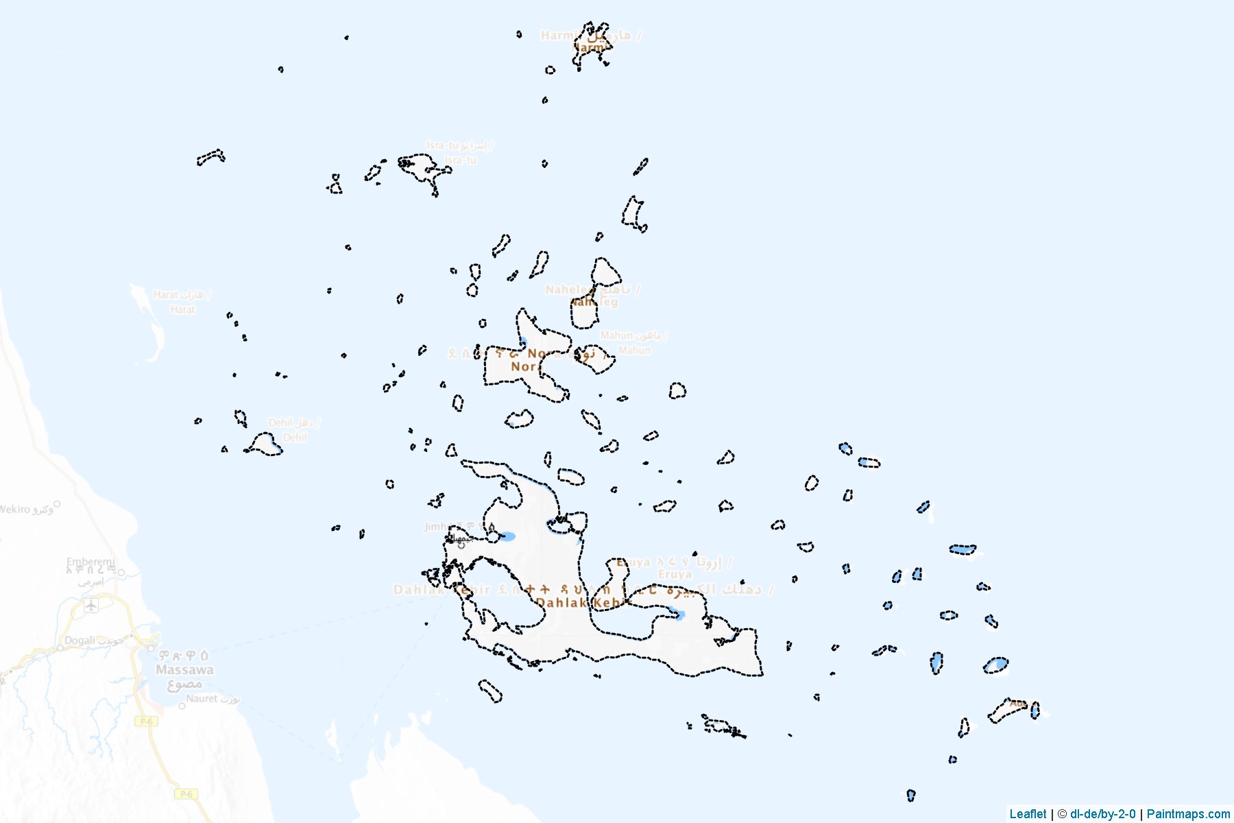 Muestras de recorte de mapas Dahlak (Debub)-1