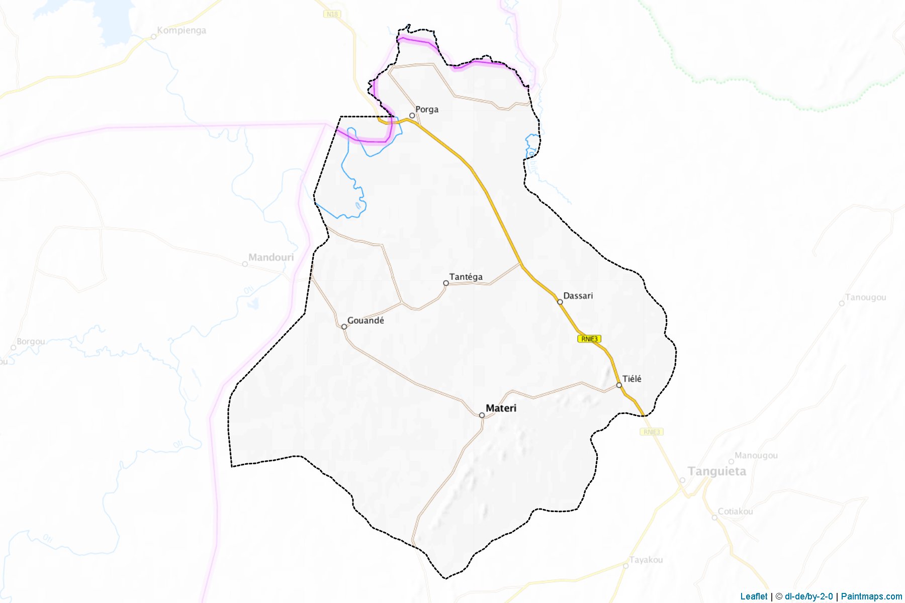 Muestras de recorte de mapas Materi (Atakora)-1