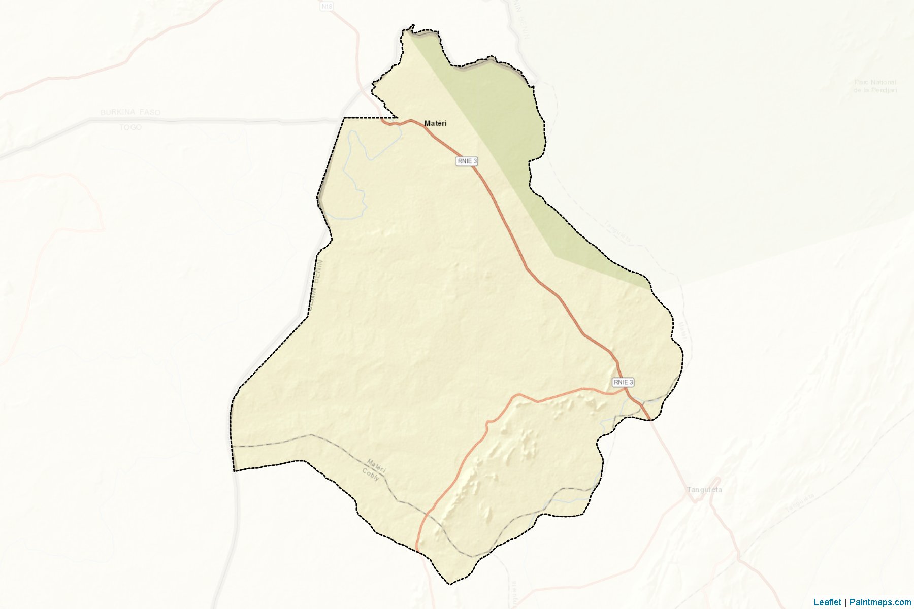 Muestras de recorte de mapas Materi (Atakora)-2