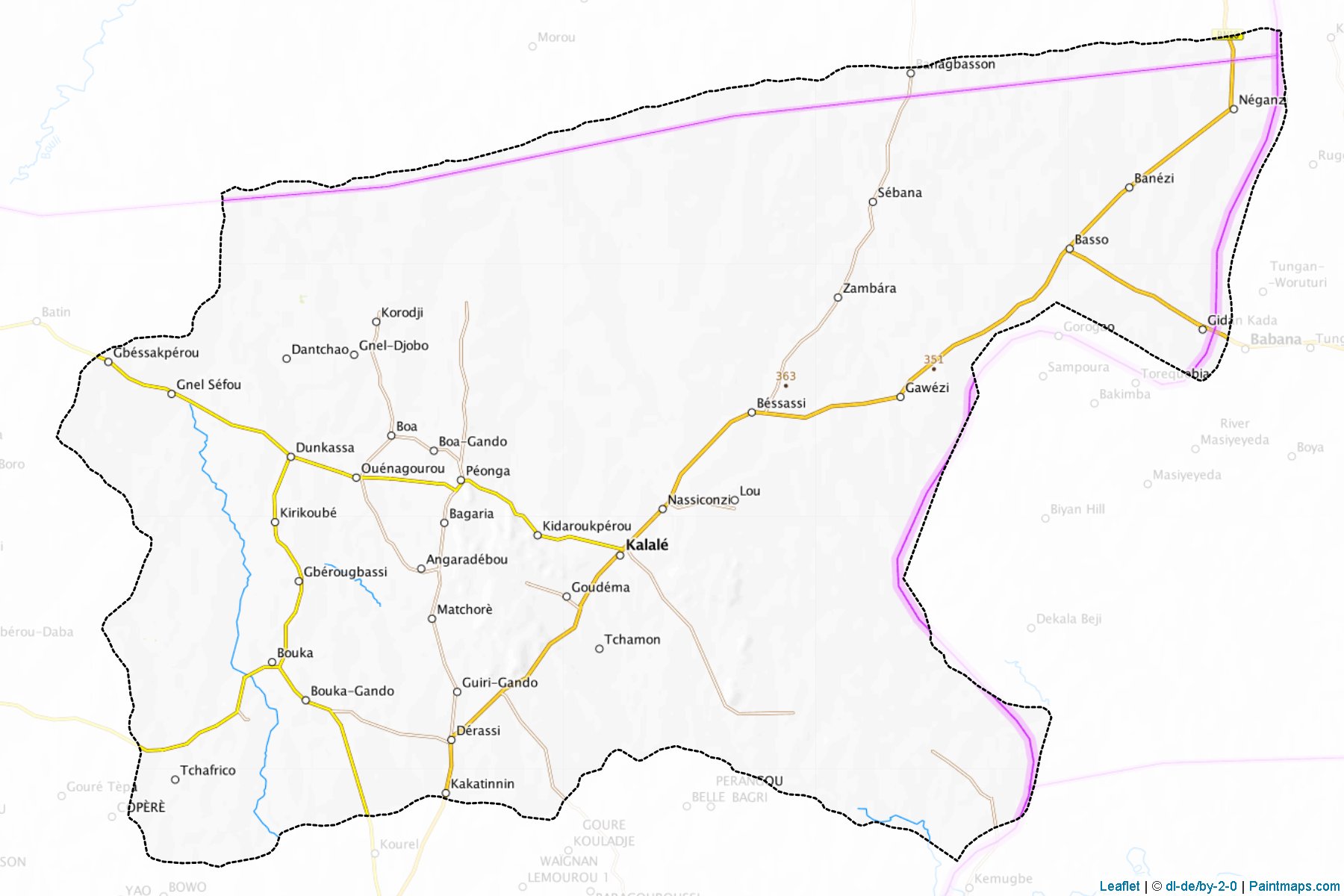 Muestras de recorte de mapas Kalale (Borgou)-1