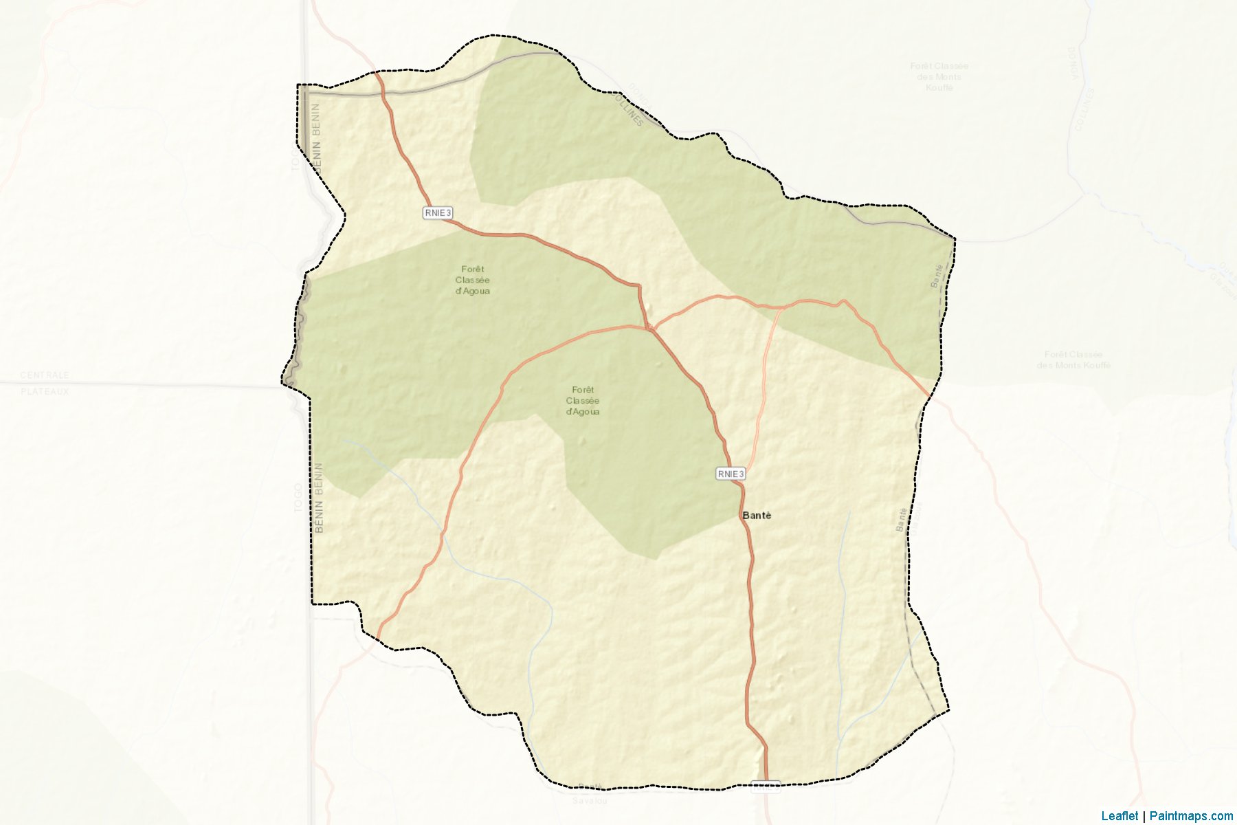 Muestras de recorte de mapas Bante (Collines)-2