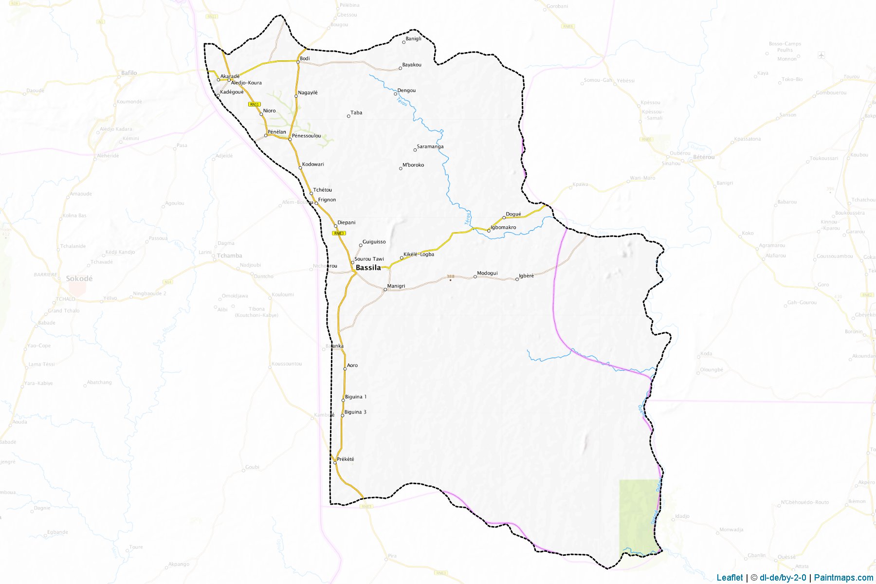 Muestras de recorte de mapas Bassila (Donga)-1