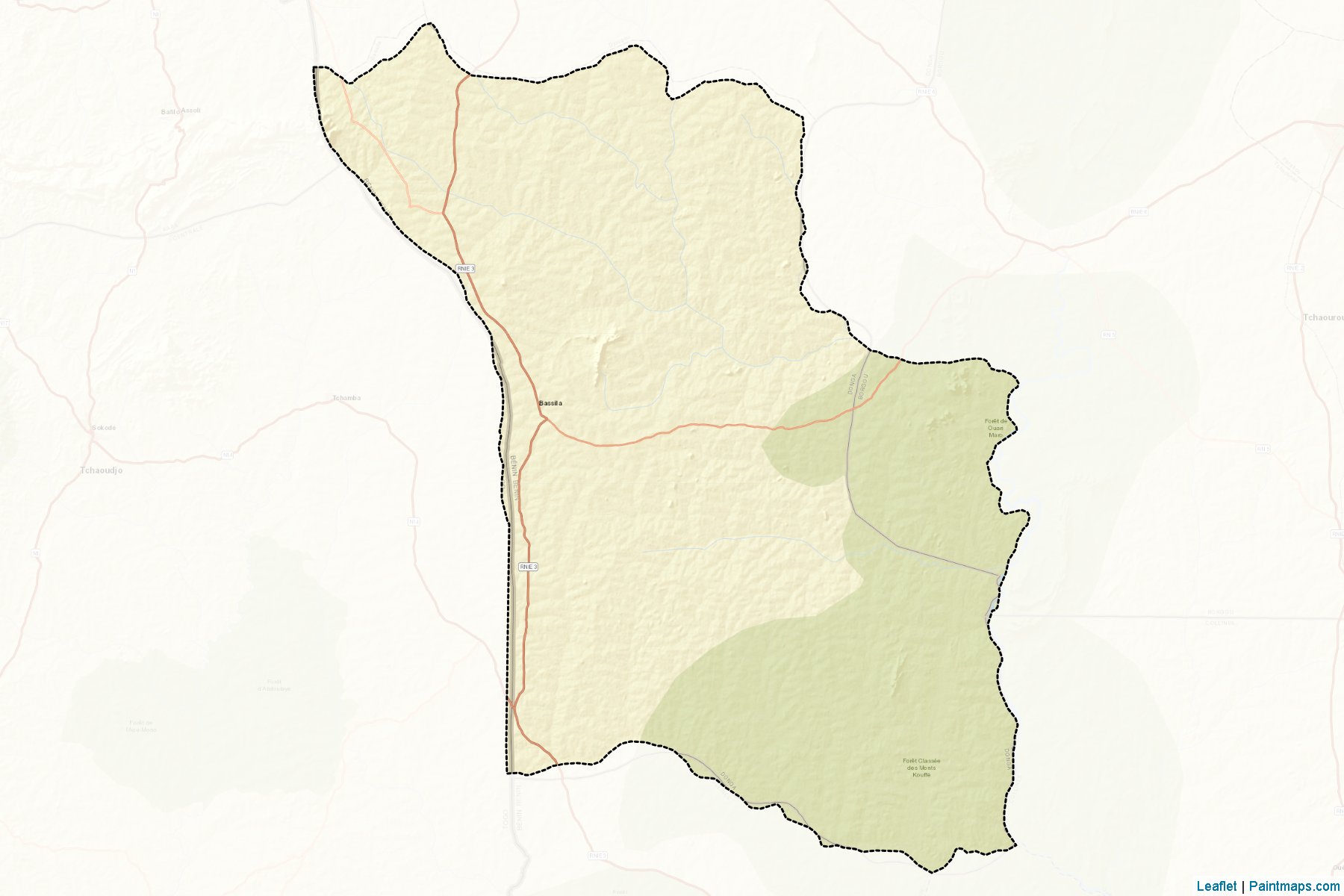 Muestras de recorte de mapas Bassila (Donga)-2