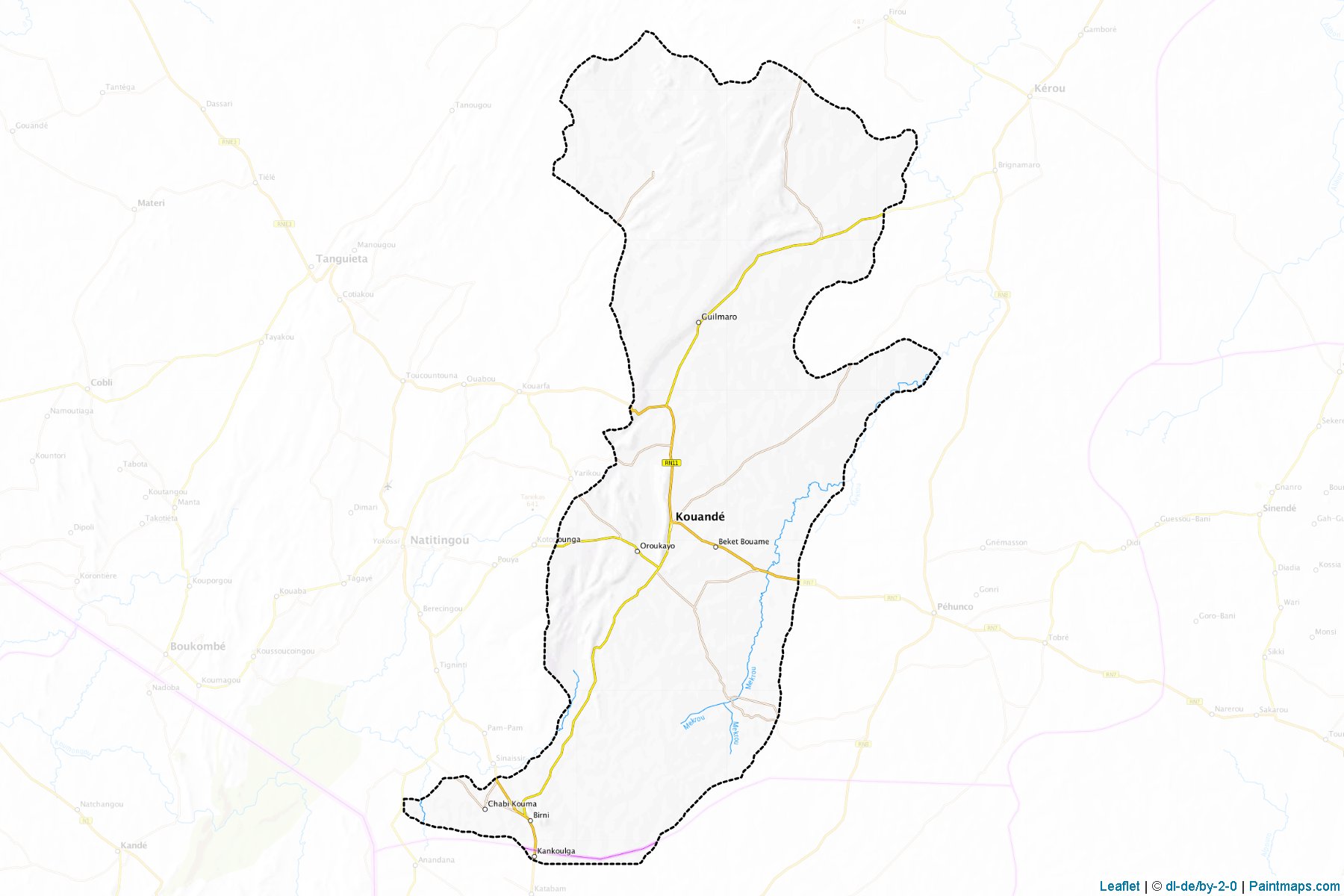 Kouande (Atakora Departmanı) Haritası Örnekleri-1