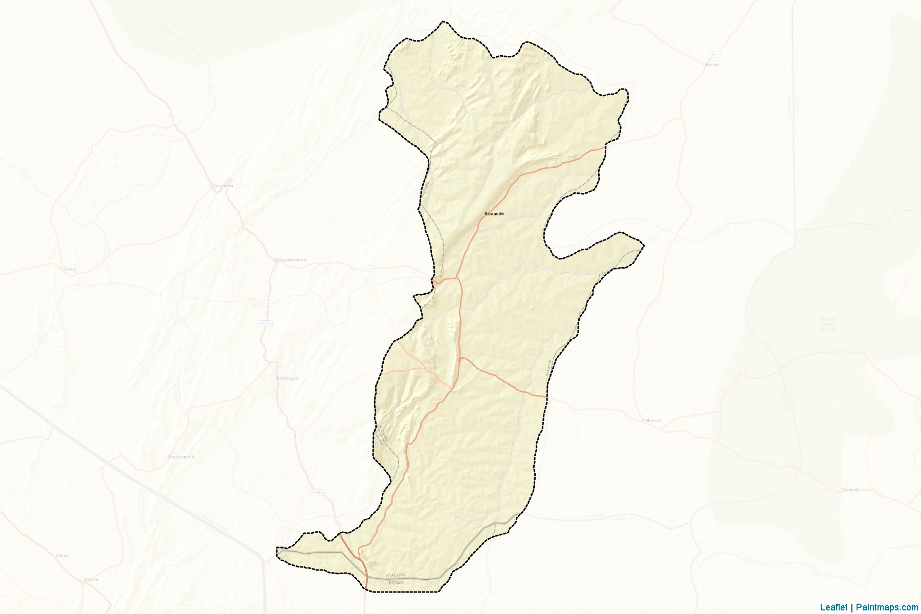 Muestras de recorte de mapas Kouande (Atakora)-2