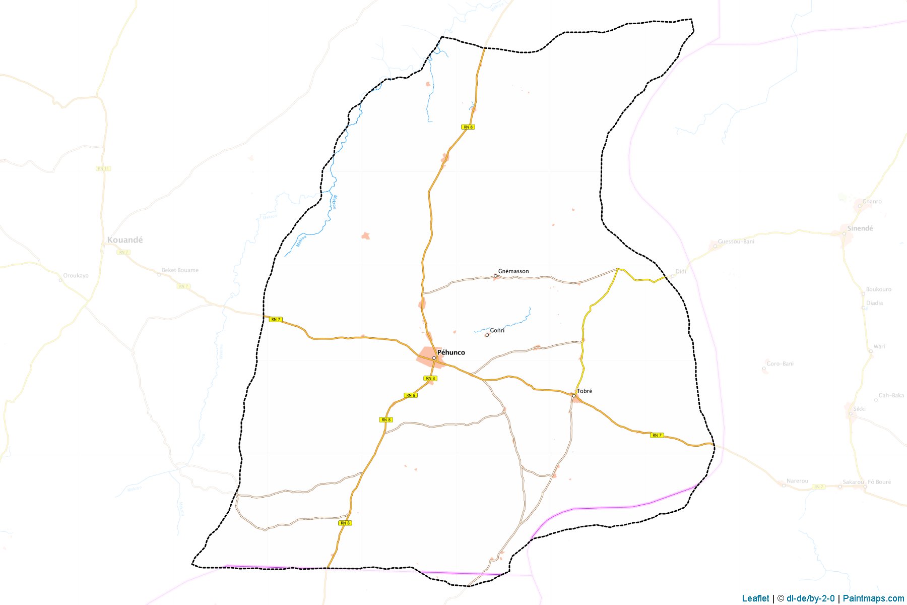 Muestras de recorte de mapas Pehunco (Atakora)-1