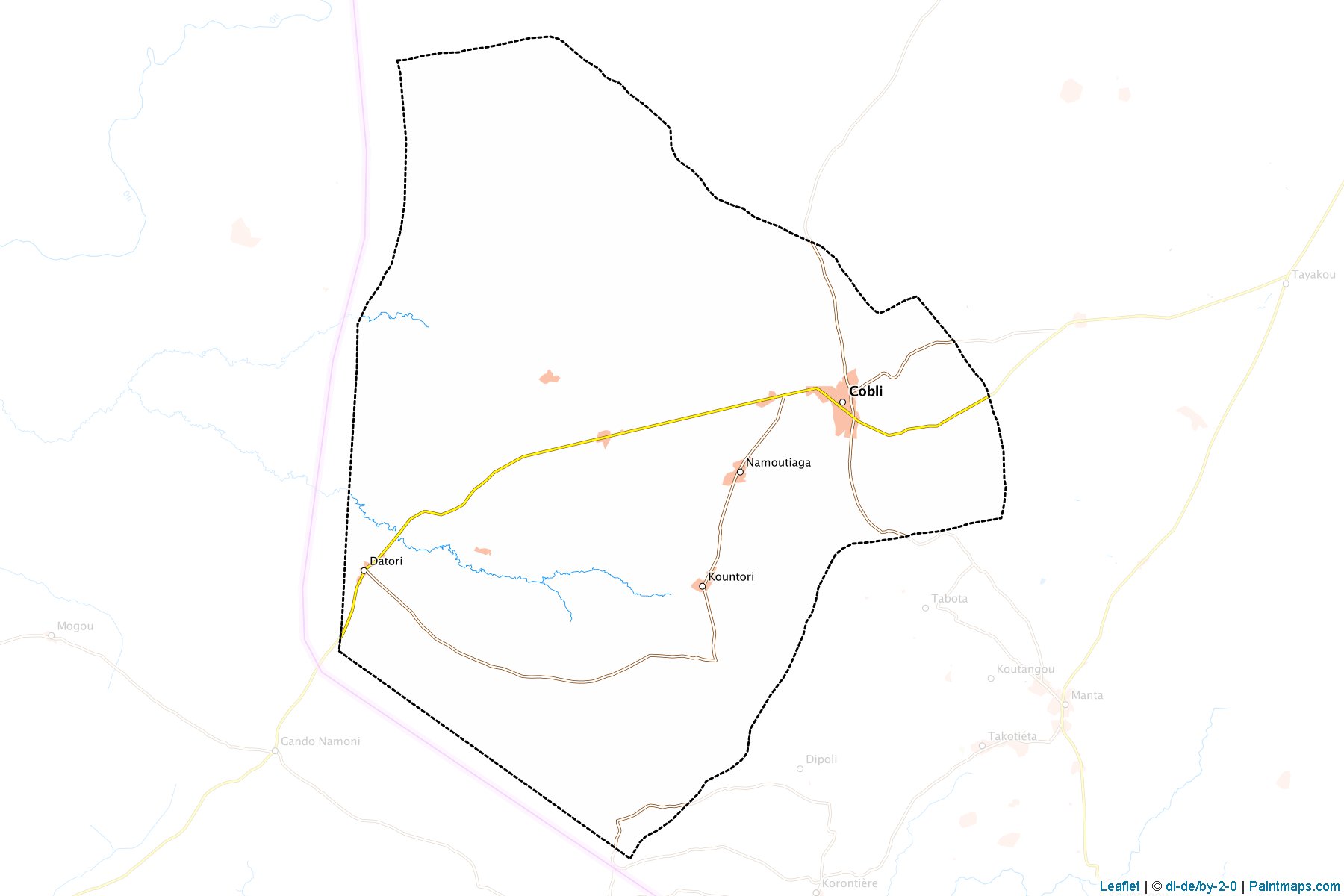 Muestras de recorte de mapas Kobli (Atakora)-1