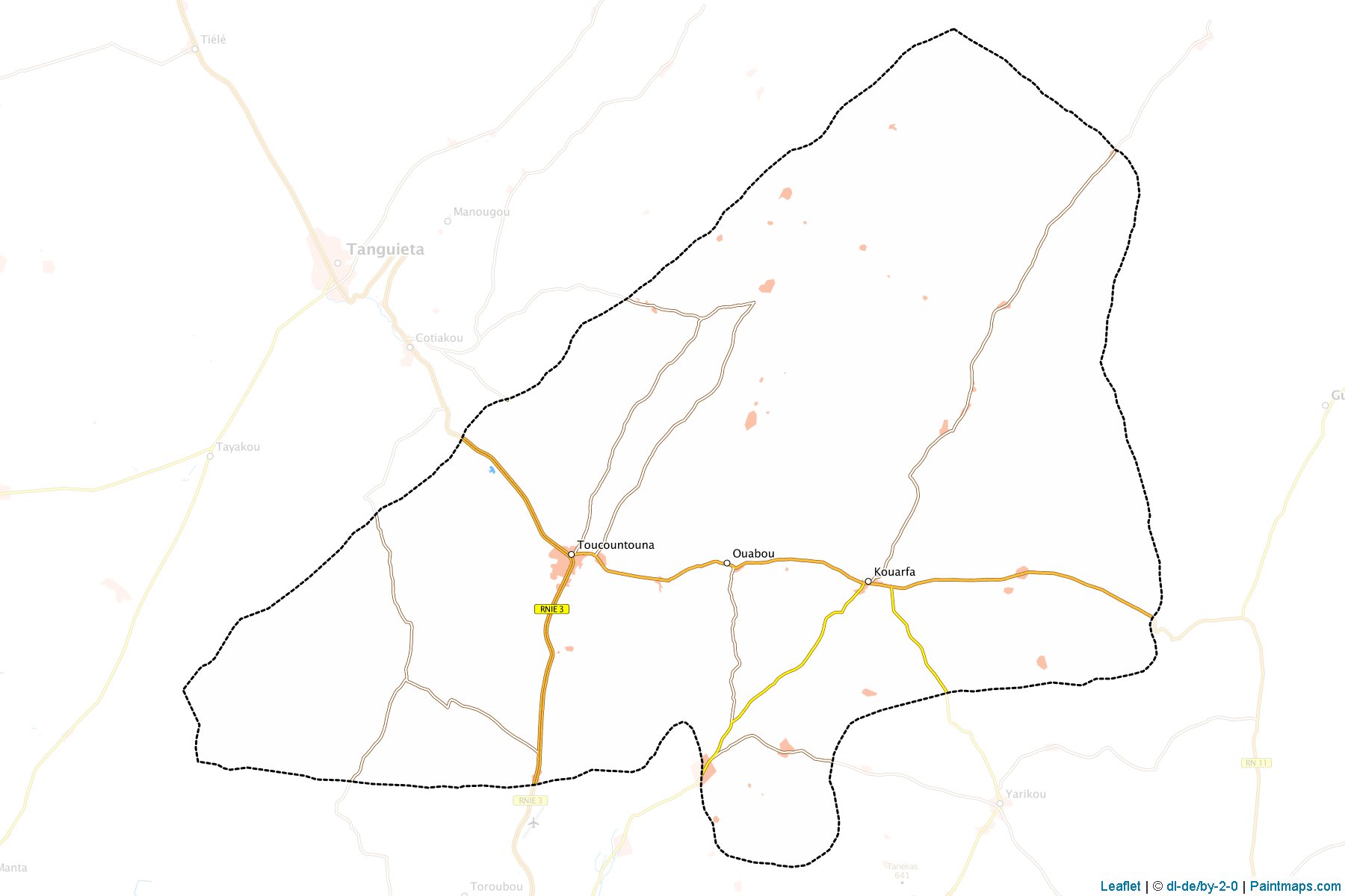 Toucountouna (Atakora Department) Map Cropping Samples-1