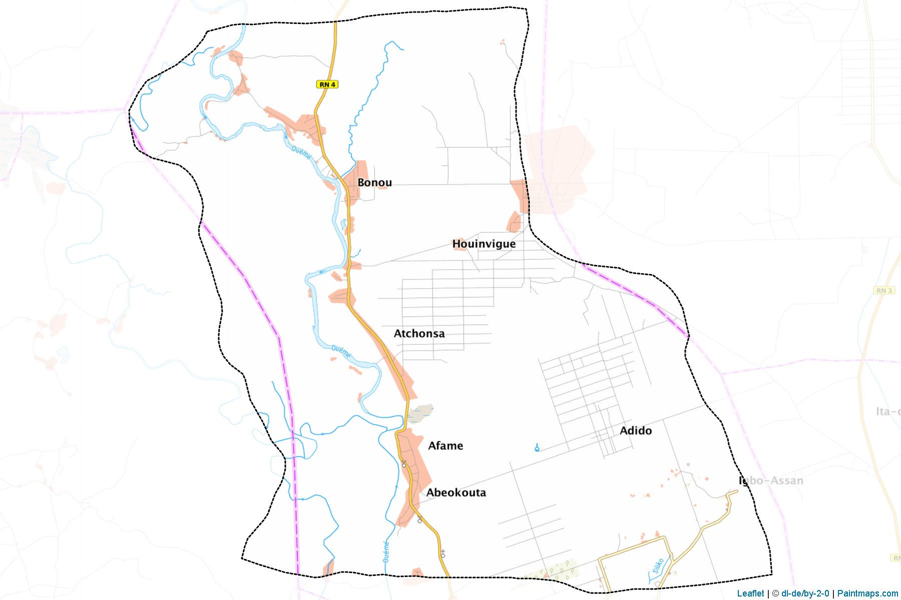 Muestras de recorte de mapas Bonou (Ouémé)-1