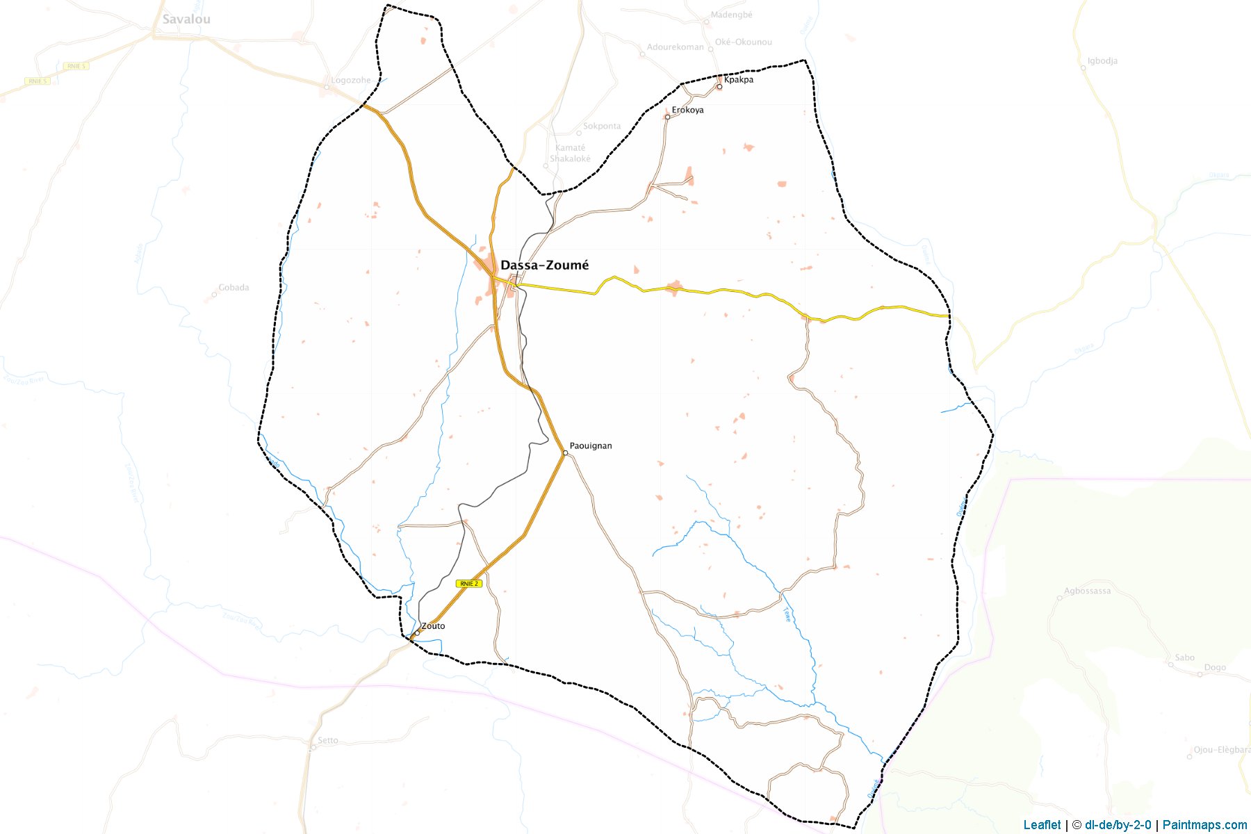 Dassa-Zoume (Collines Departmanı) Haritası Örnekleri-1