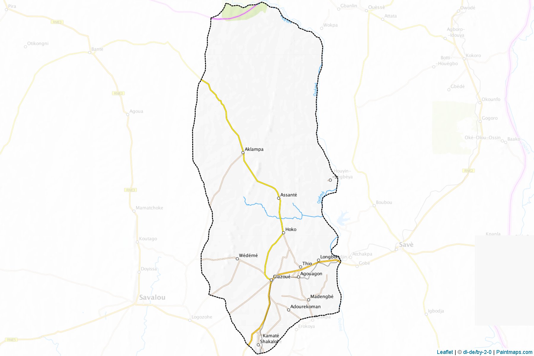 Glazoue (Collines Departmanı) Haritası Örnekleri-1