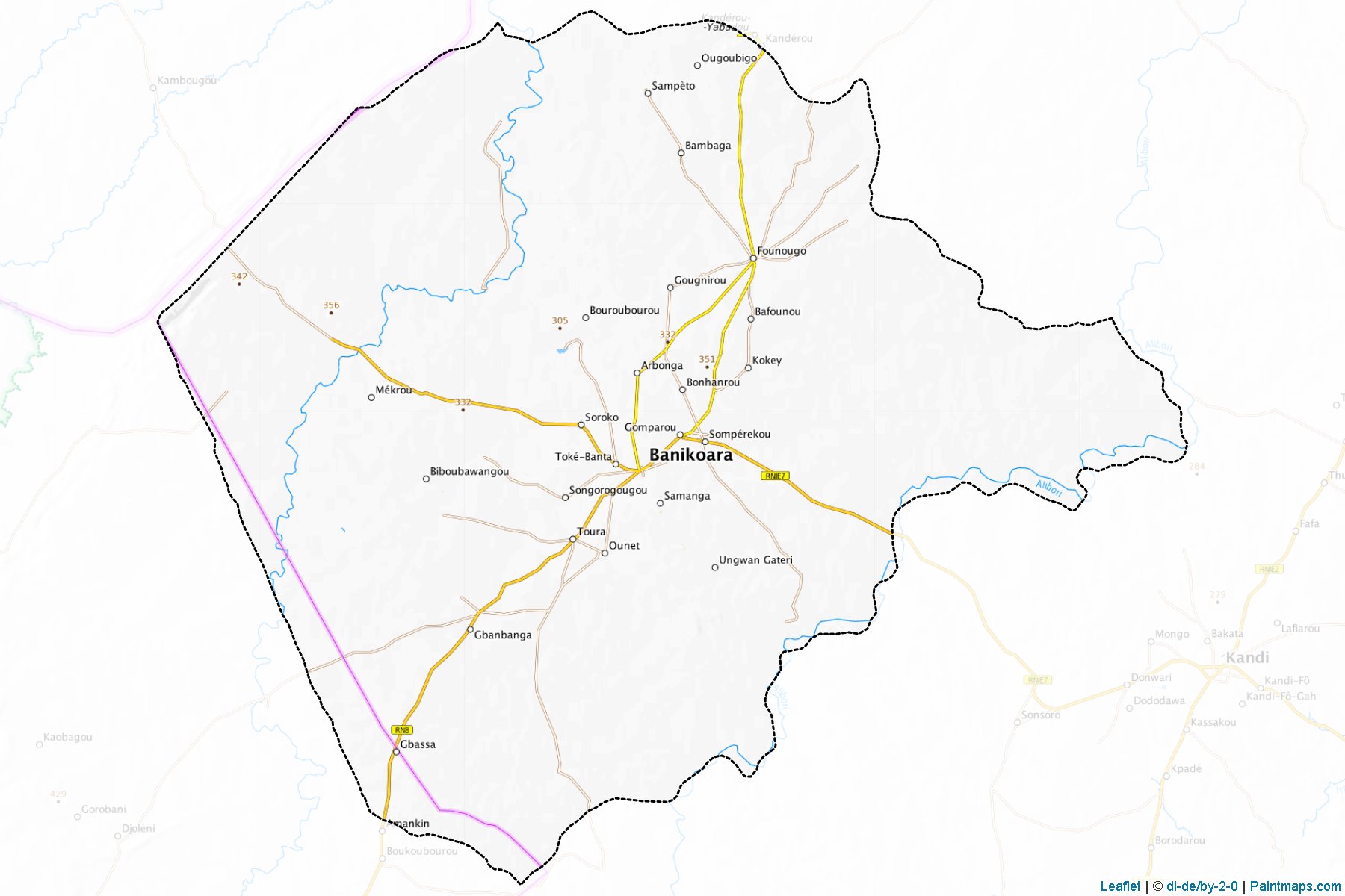 Muestras de recorte de mapas Banikoara (Alibori)-1