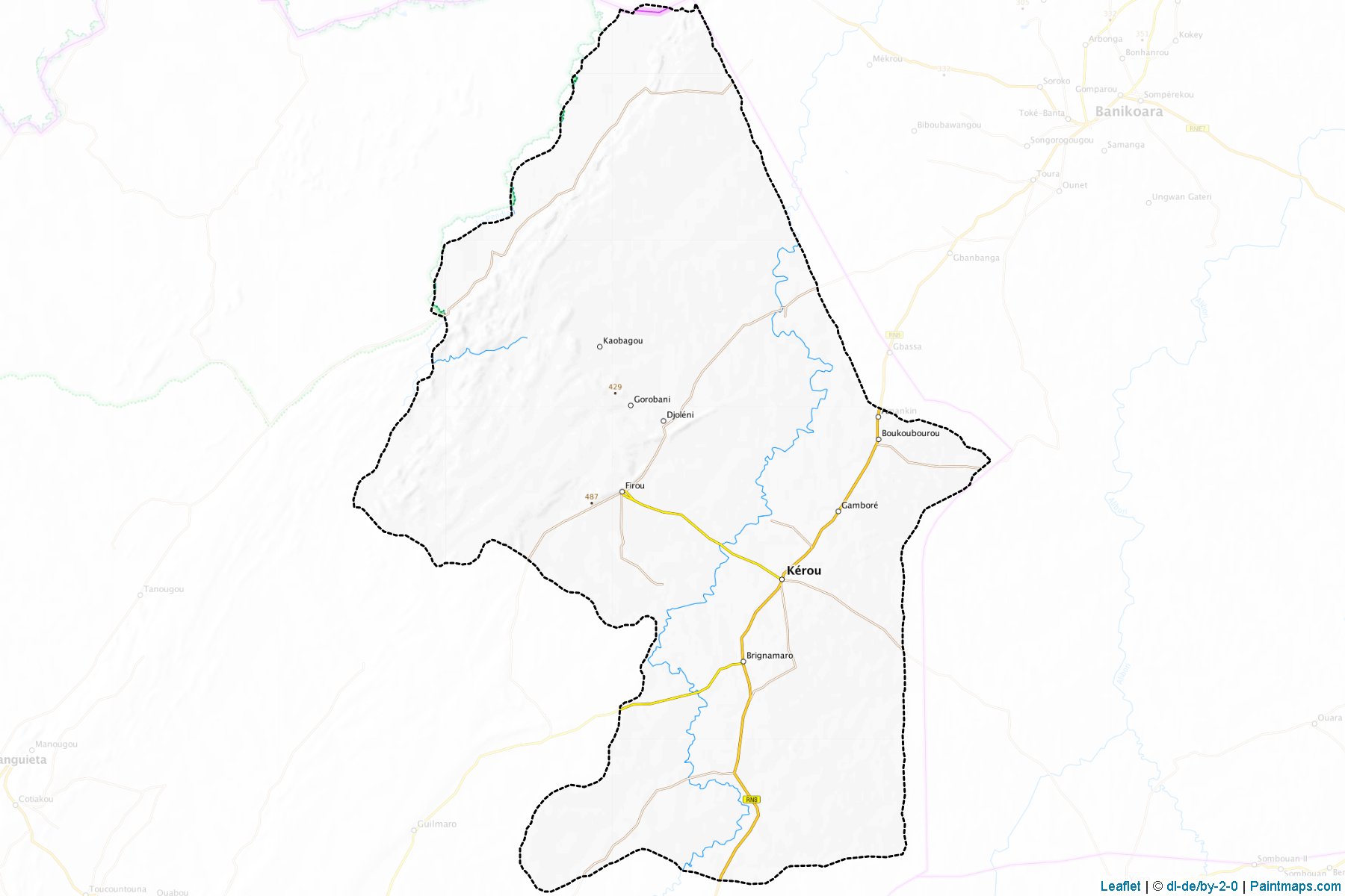 Muestras de recorte de mapas Kerou (Atakora)-1