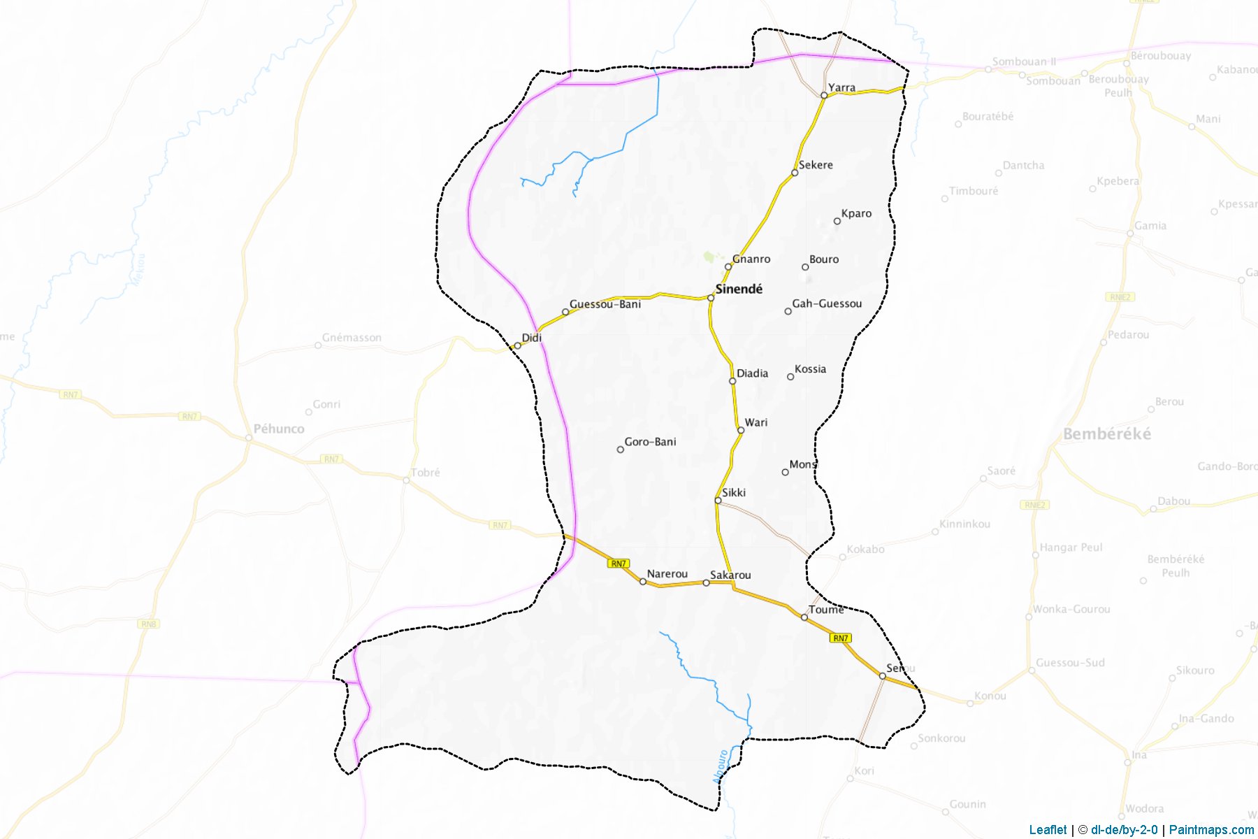 Sinende (Borgou Departmanı) Haritası Örnekleri-1