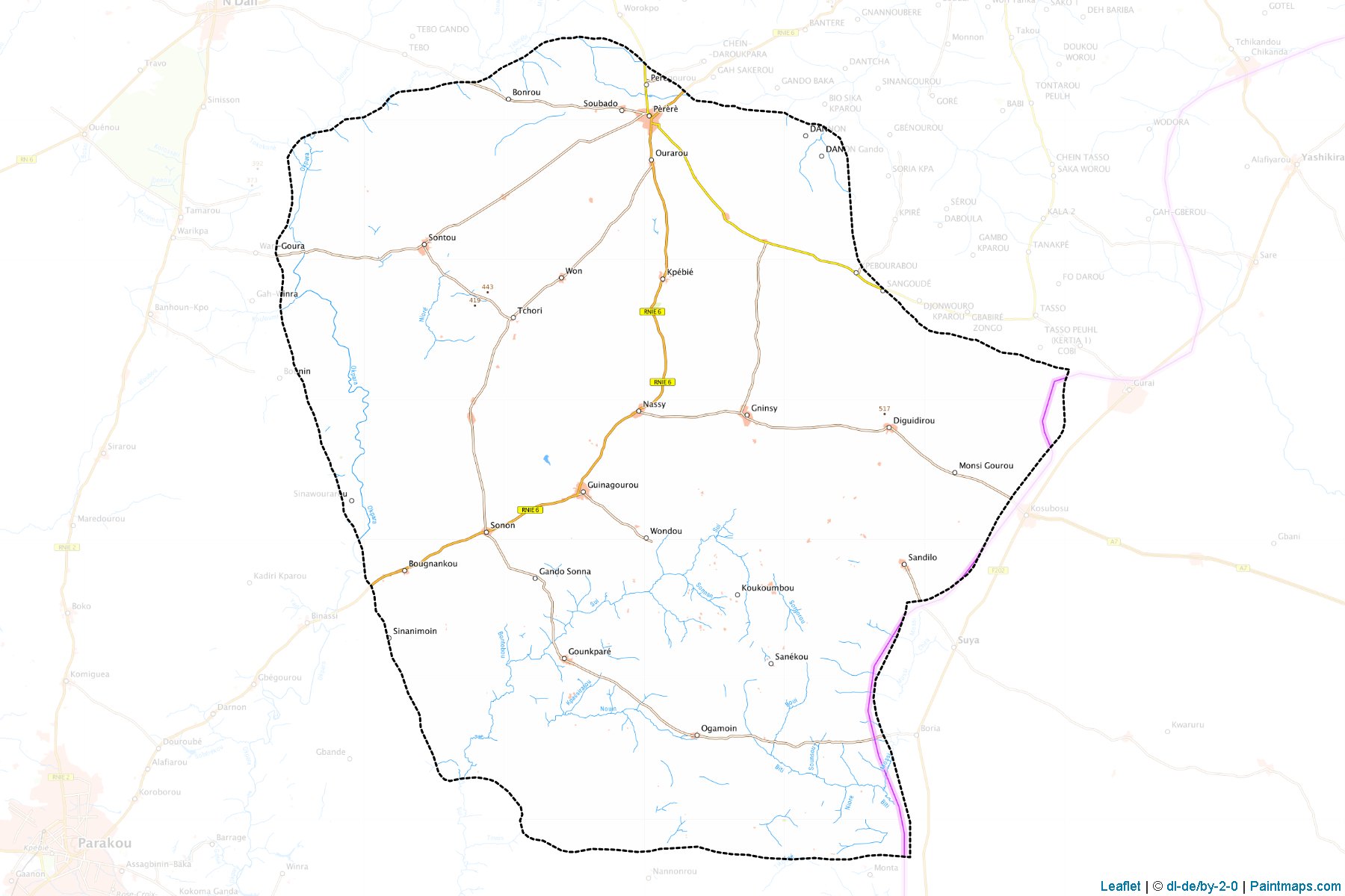 Muestras de recorte de mapas Perere (Borgou)-1